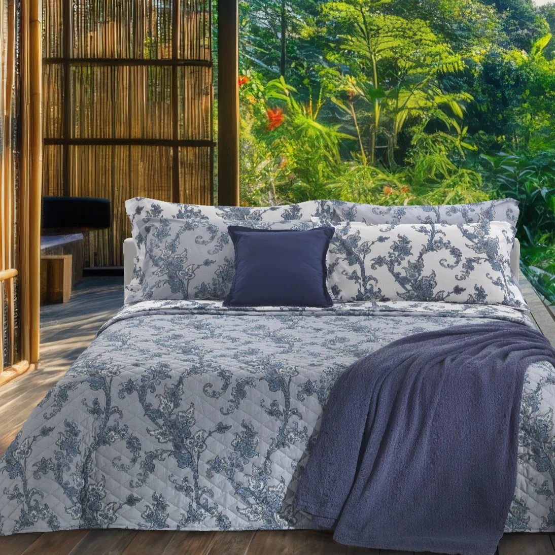 Copriletto Trapuntato In Percalle East Ramage Matrimoniale