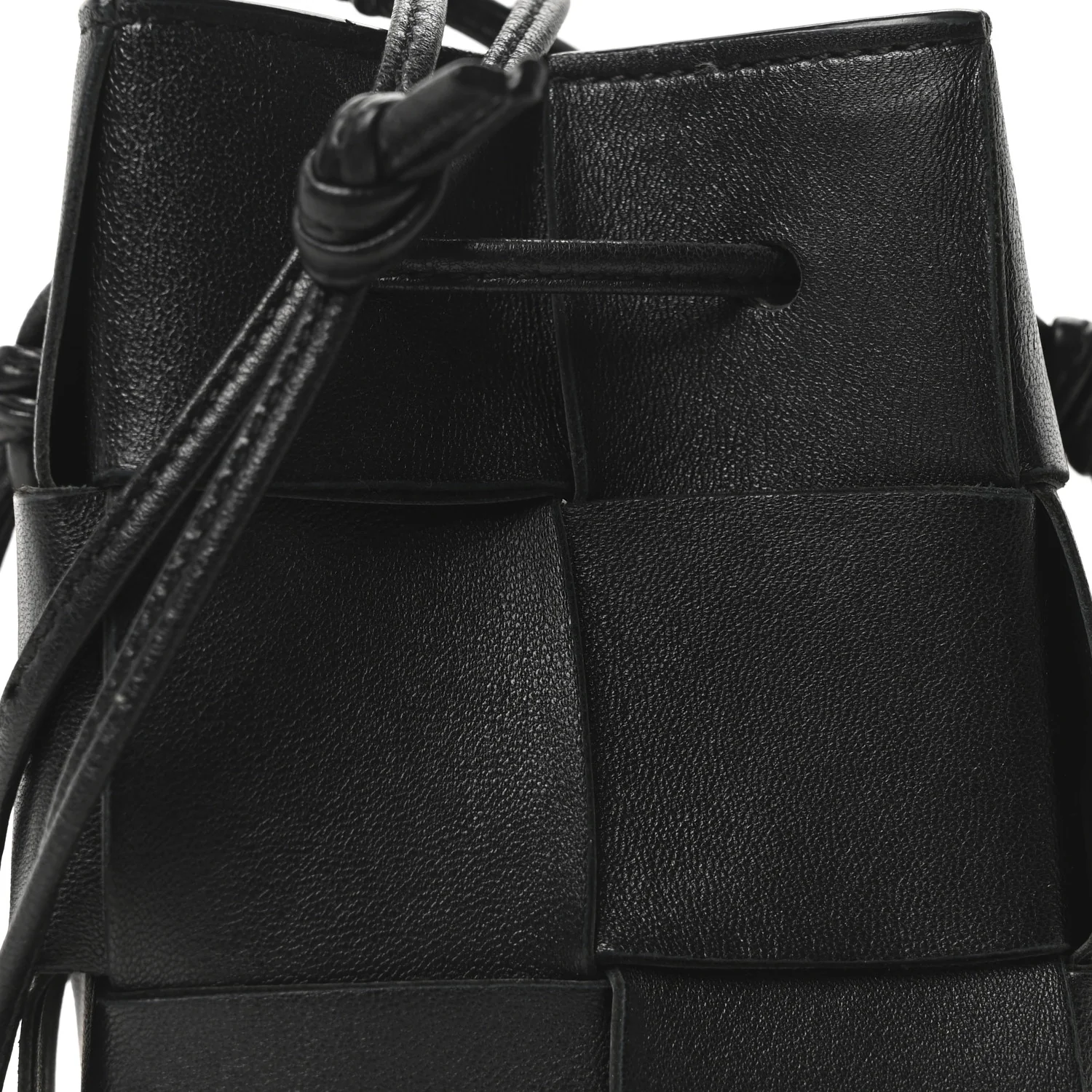 Nappa Maxi Intrecciato Mini Cassette Bucket Bag Black - Top Club