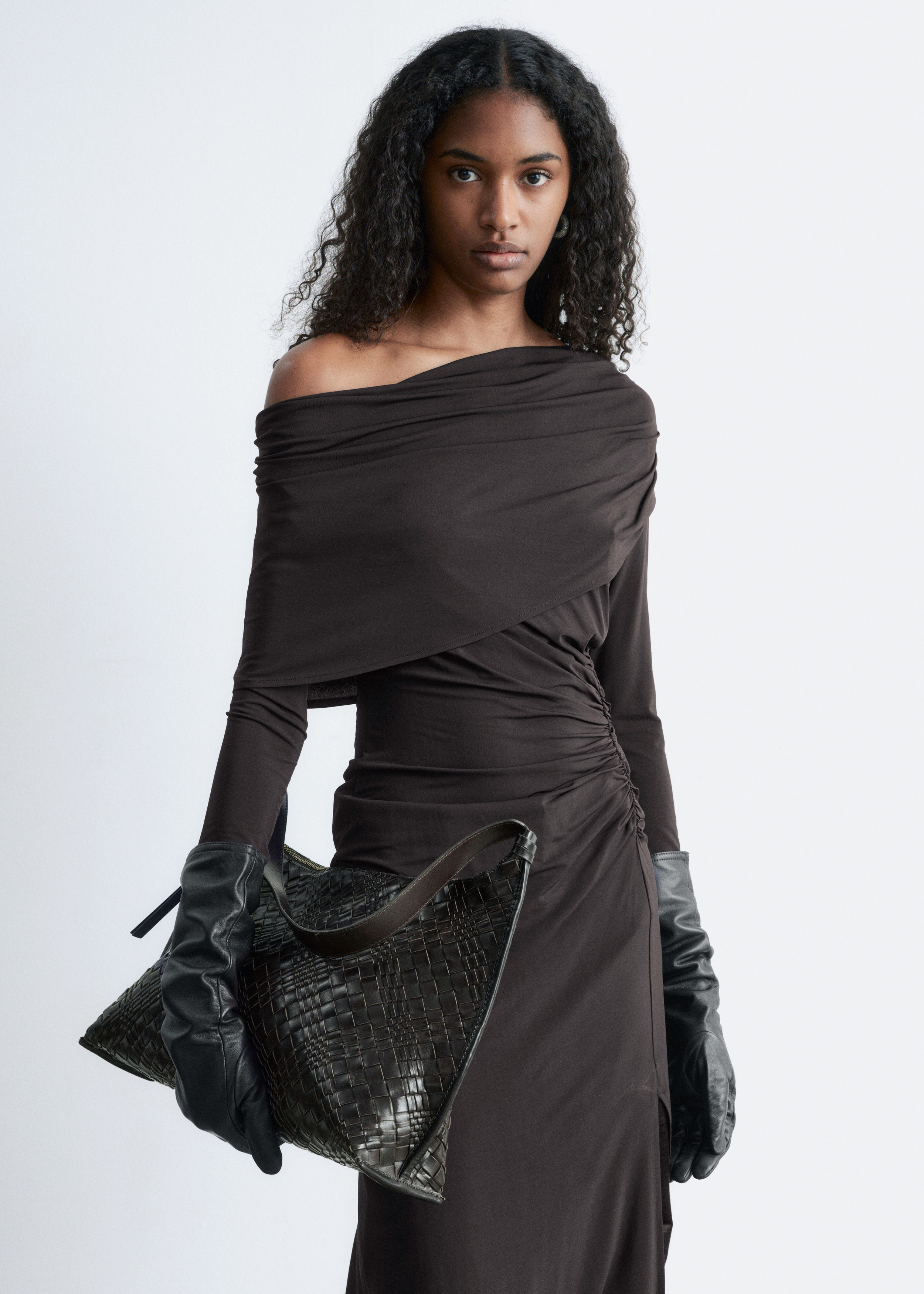 & Other Stories DRAPED MIDI DRESS