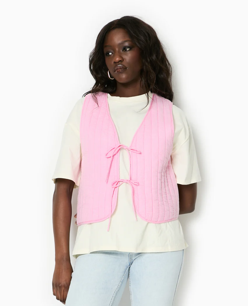 Pimkie Veste sans manches en gaze de coton matelassée