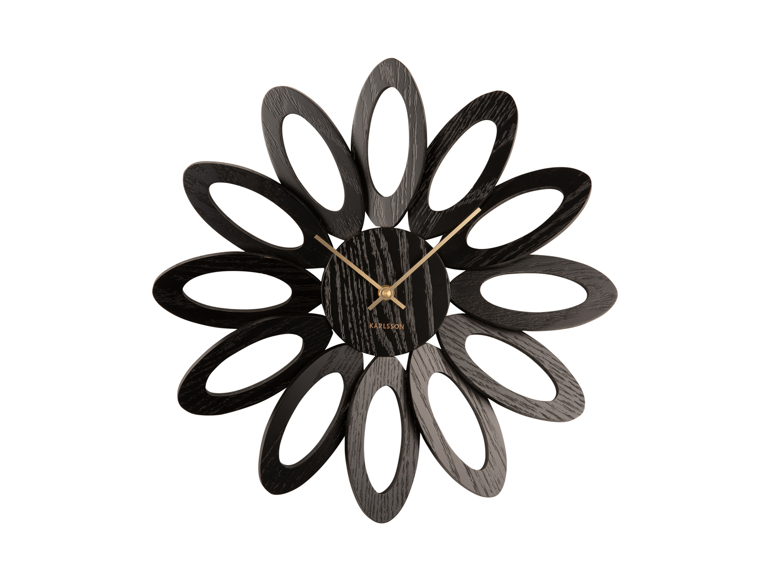 Wall clock Fiore wood veneer black