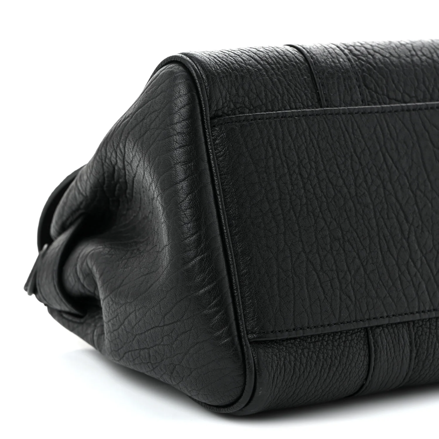Natural Grain Small Bayswater Satchel Black - Top Club