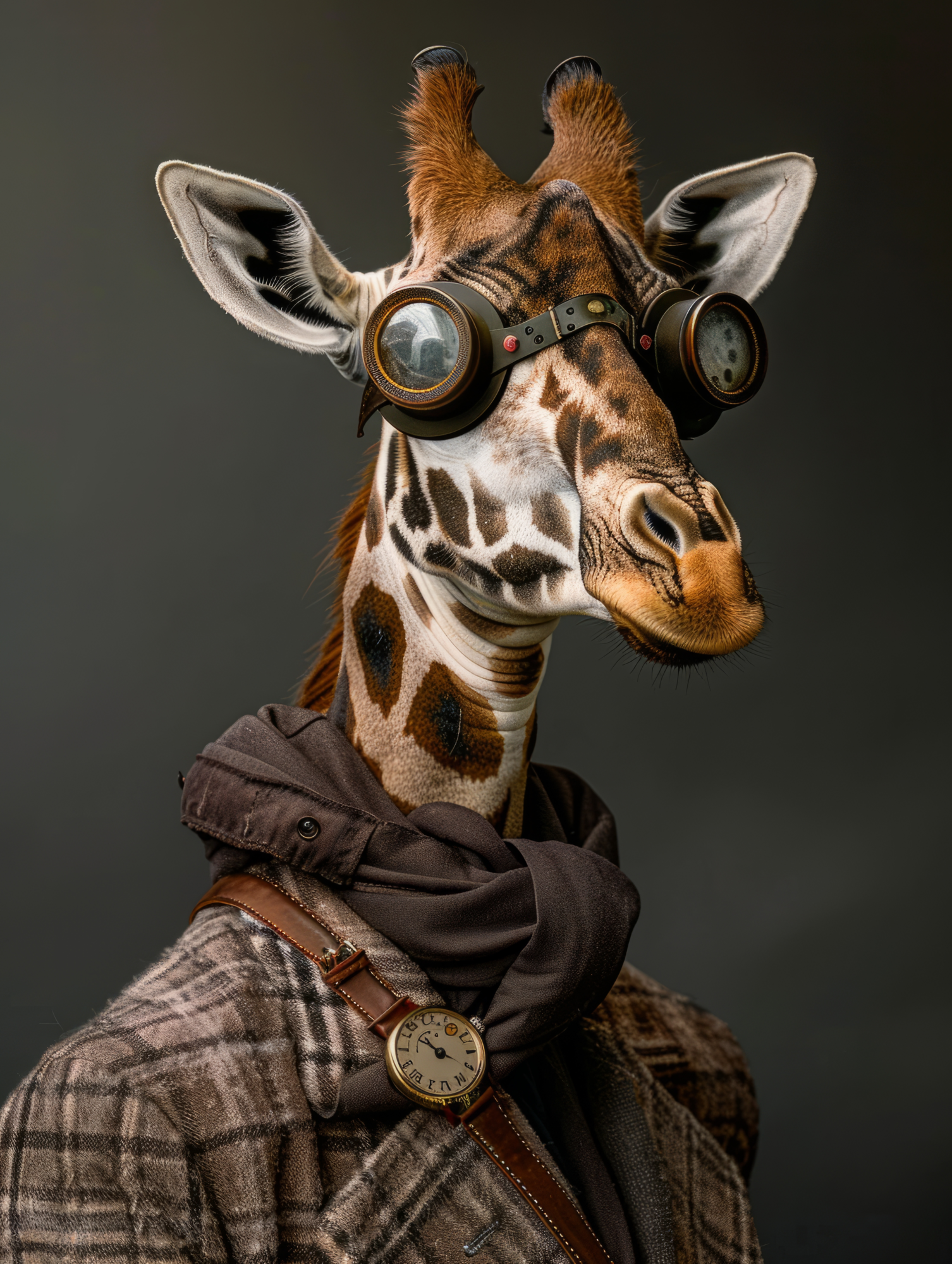 Canvas schilderij van een Giraffe 100x200 cm