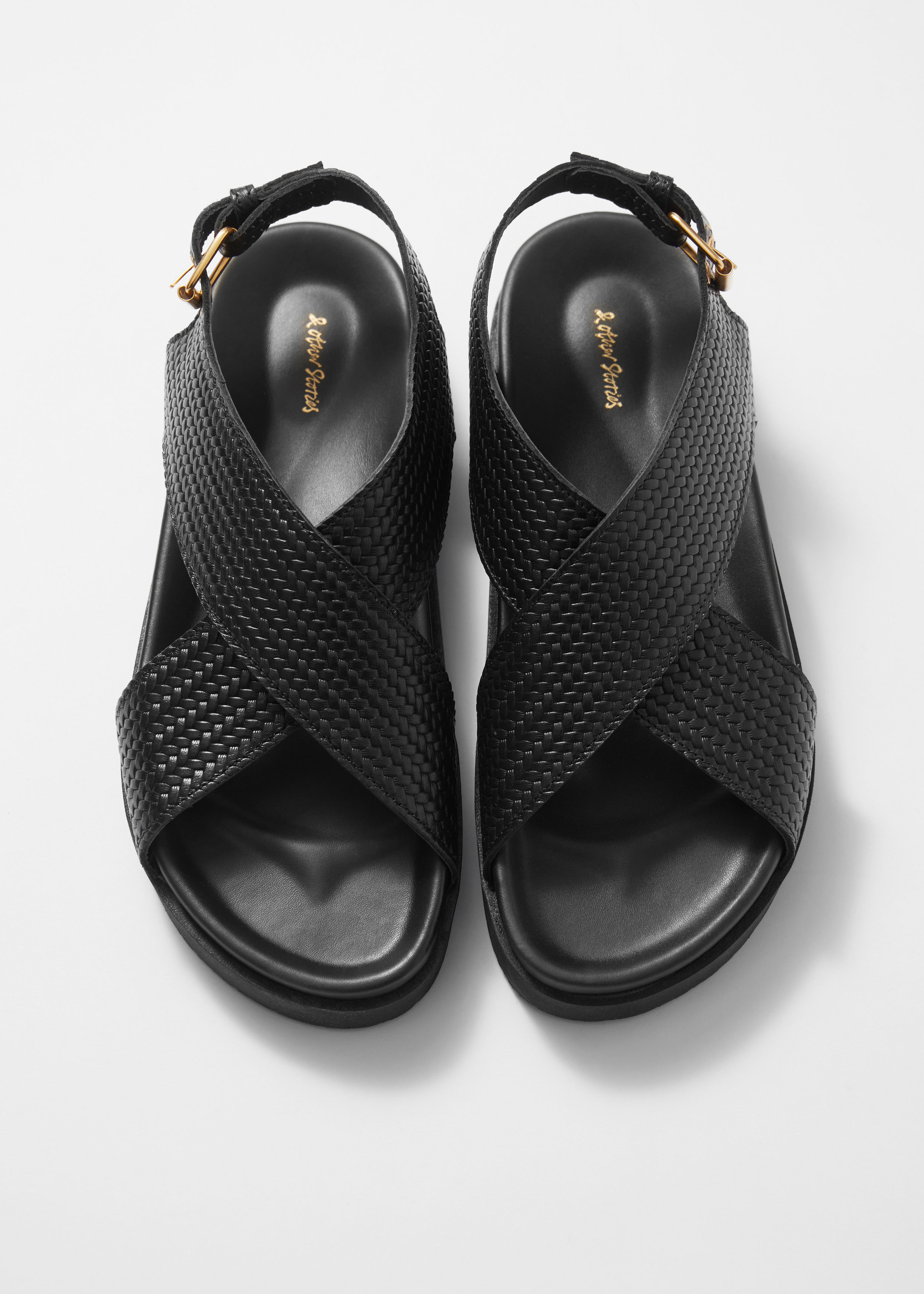 & Other Stories CRISS-CROSS LEATHER SANDALS