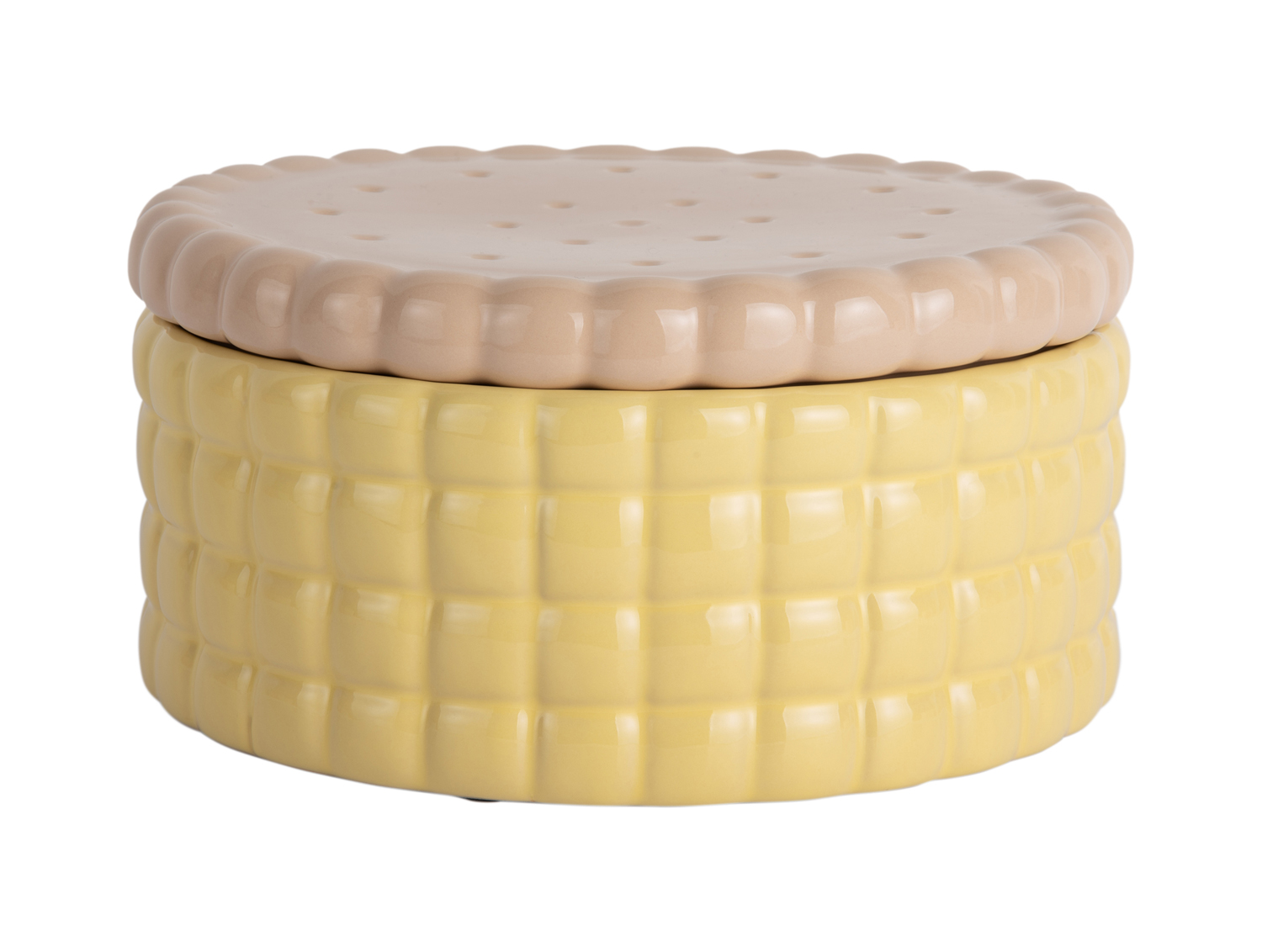 Voorraadpot Biscuit Box groot zacht geel