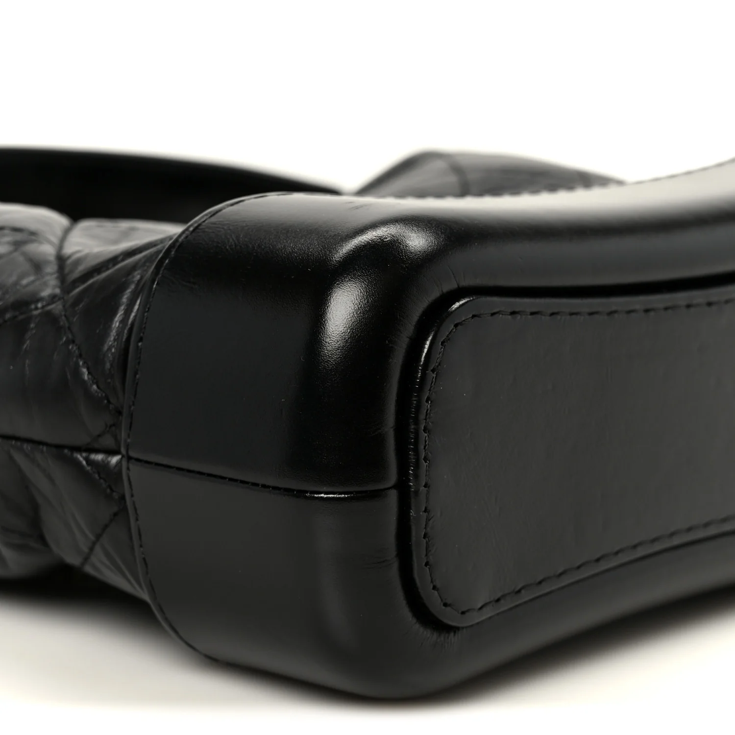 Aged Calfskin Quilted Small Gabrielle Logo Hobo Black - Top Club