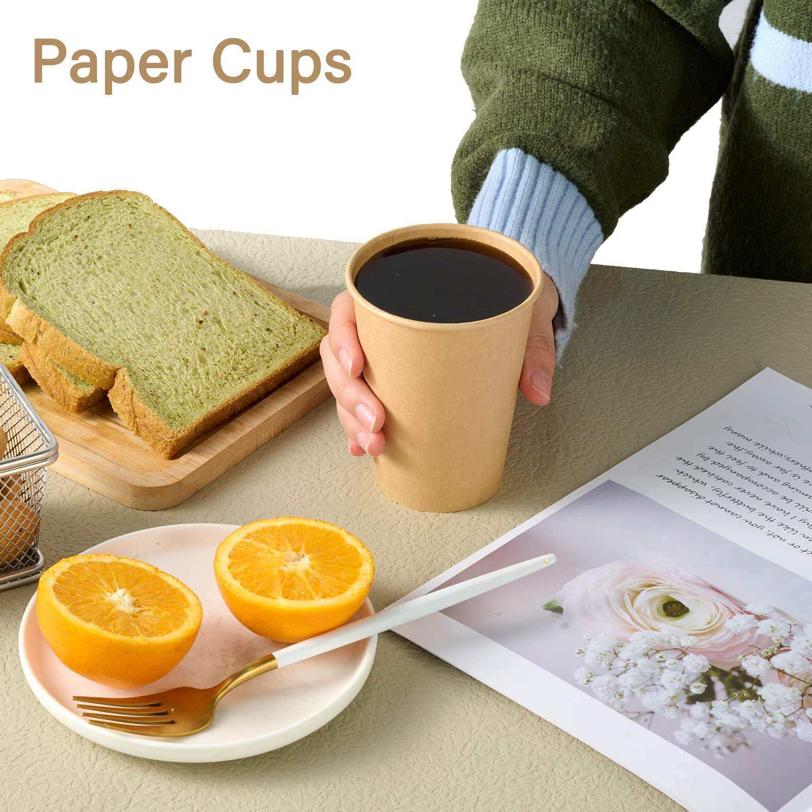 Heavy-Duty Kraft Paper Cups: Natural, Heatproof, Leak-Free – Ideal for Hot Beverages