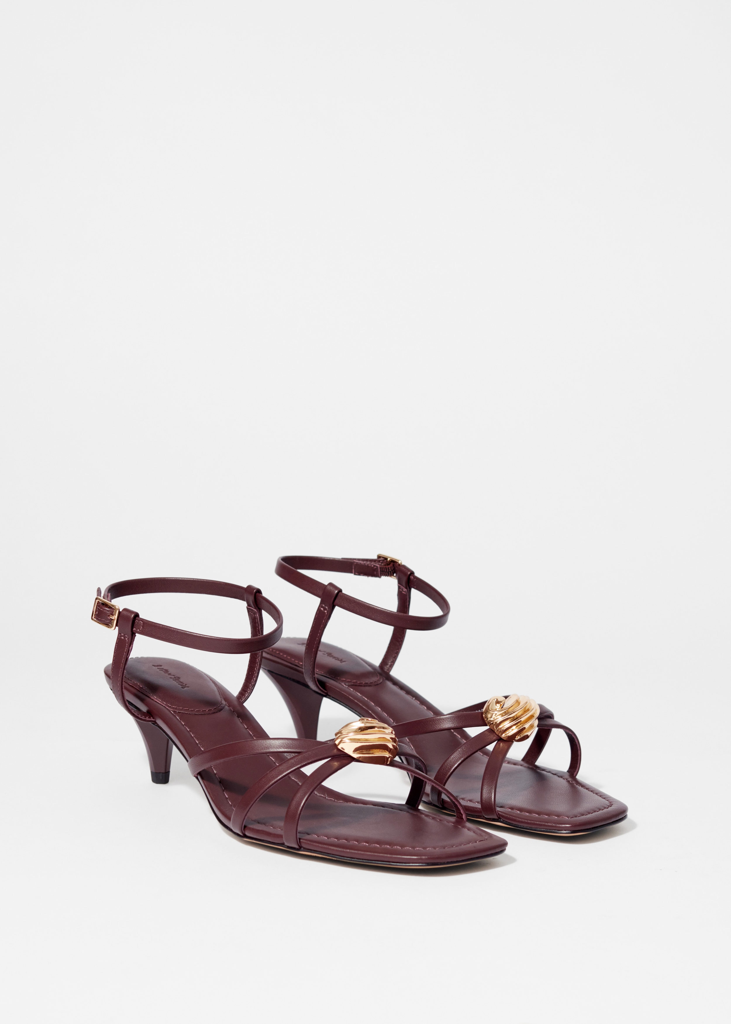 & Other Stories EMBELLISHED HEELED LEATHER SANDALS
