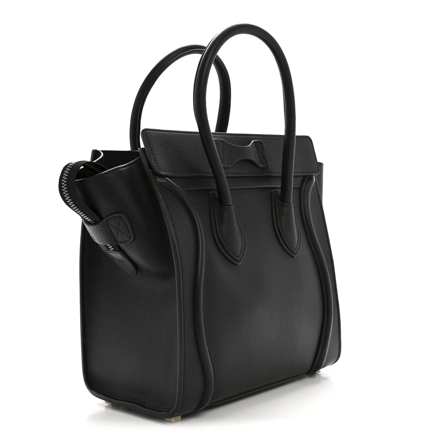 Drummed Calfskin Micro Luggage Black - Top Club