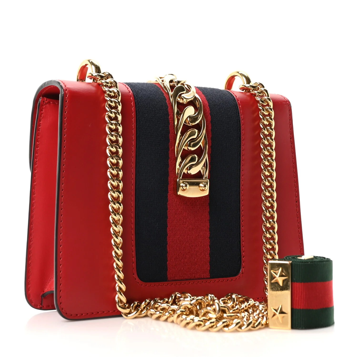 Calfskin Mini Sylvie Chain Shoulder Bag Hibiscus Red - Top Club
