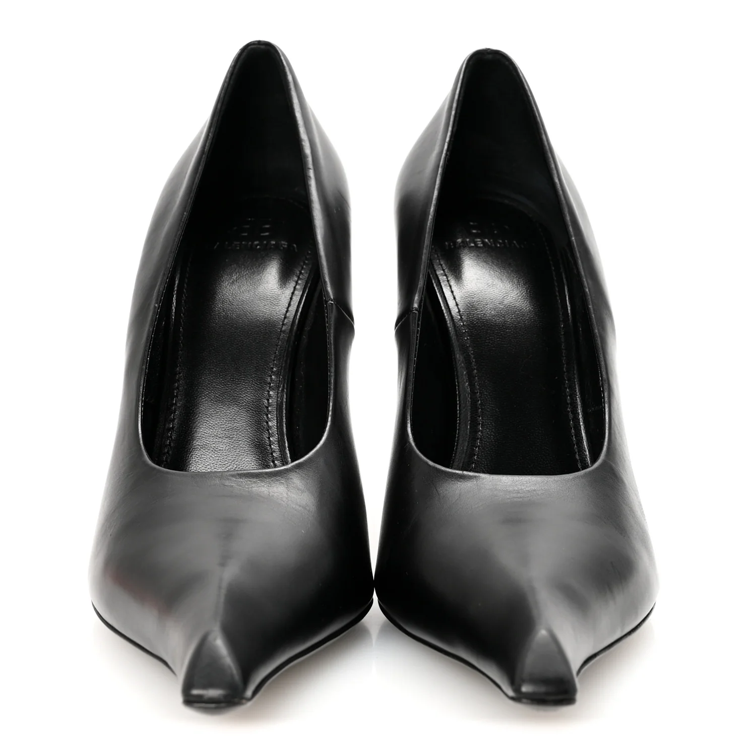 Distressed Calfskin Odeon 100mm Pumps 38 Black - Top Club