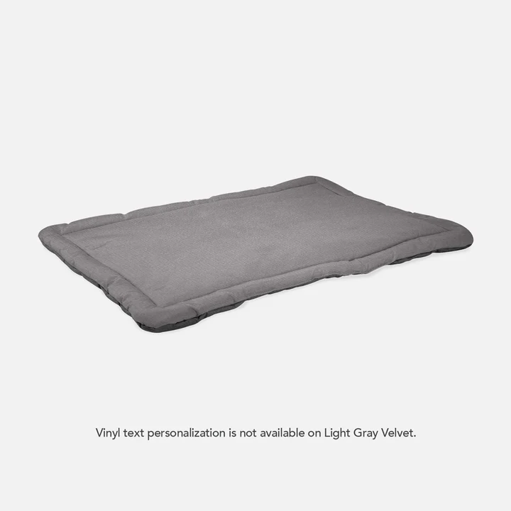 Tough Ripstop™ Dog Crate Pad - Light Gray Velvet