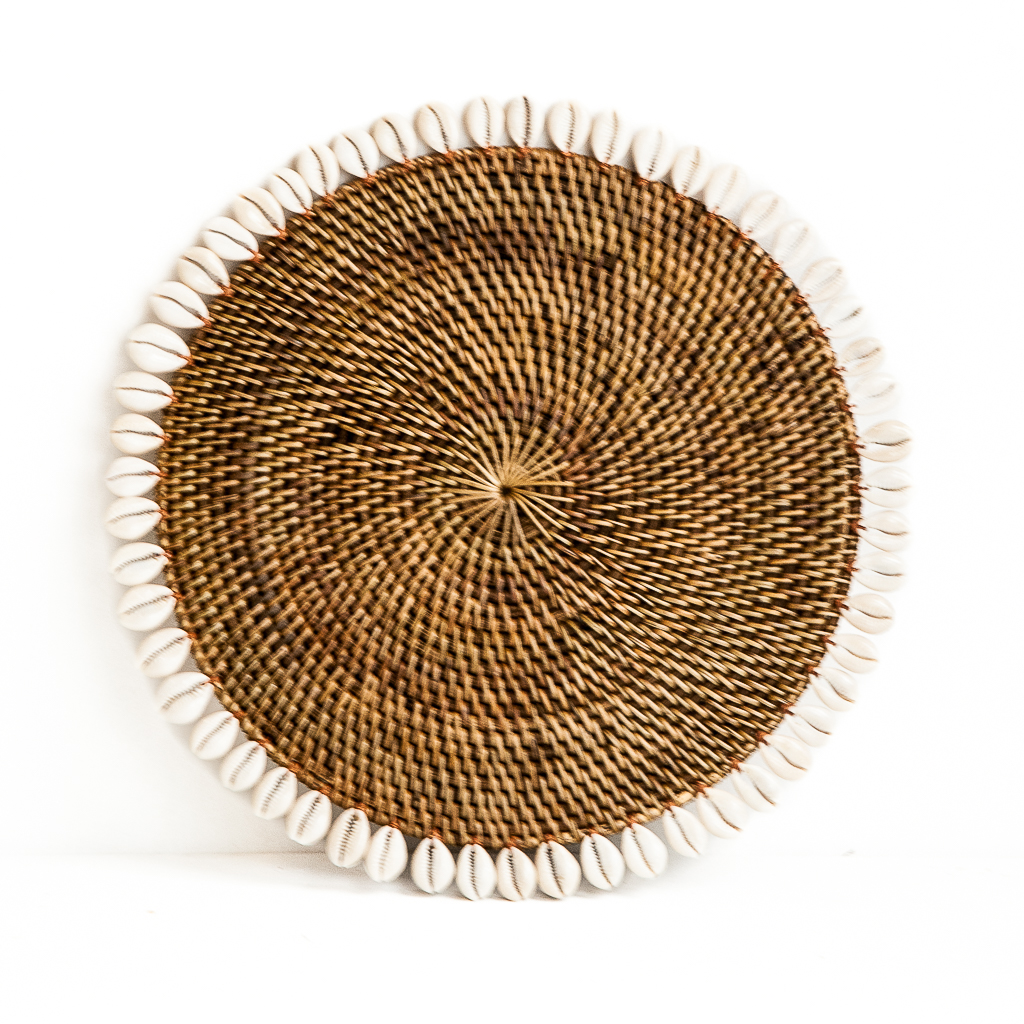 Onderzetter Rotan schelpjes naturel