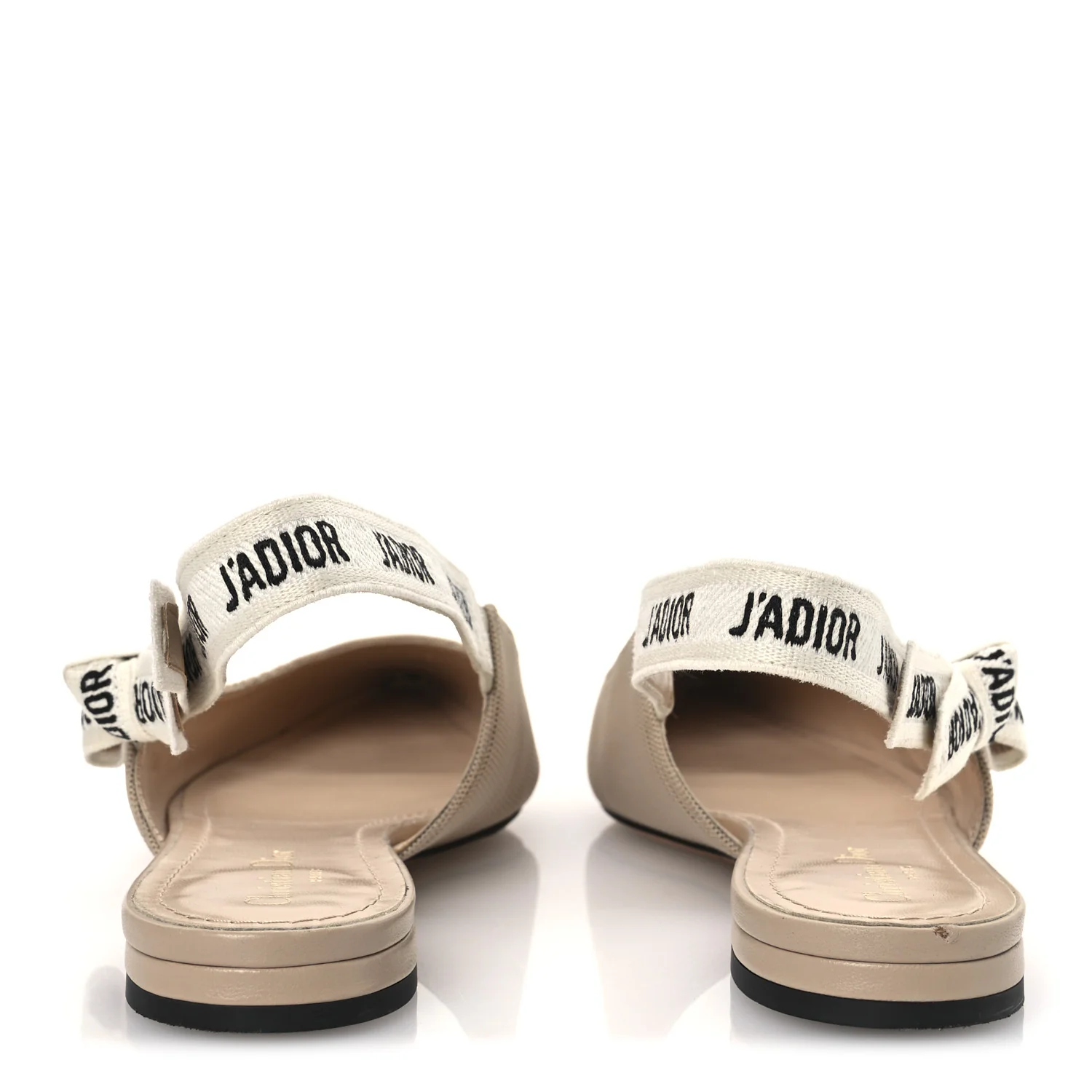 Technical Canvas Ribbon J'Adior Slingback Ballet Flats 38.5 Powder Nude - Top Club