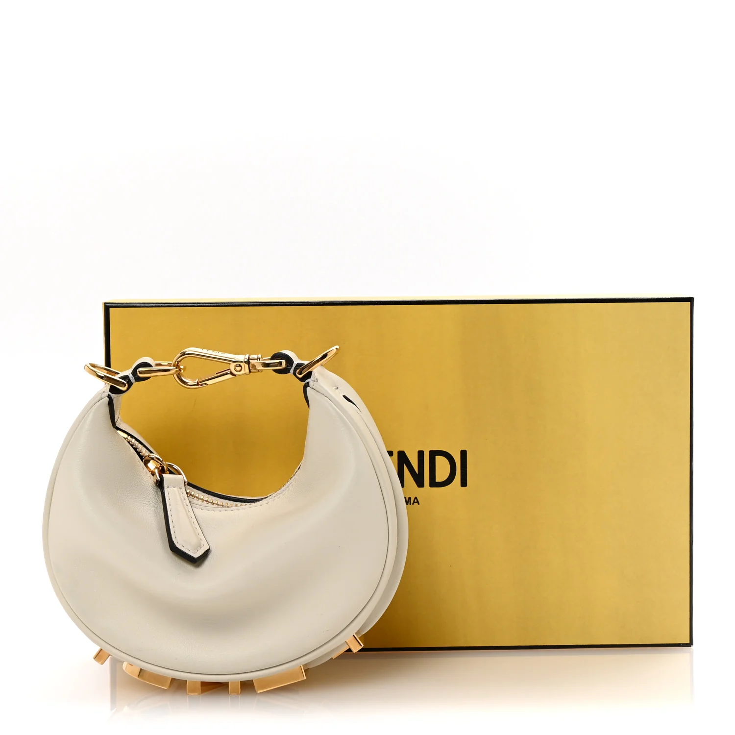 Vitello Grace Matte Nano Fendigraphy Hobo Charm White Ice - Top Club