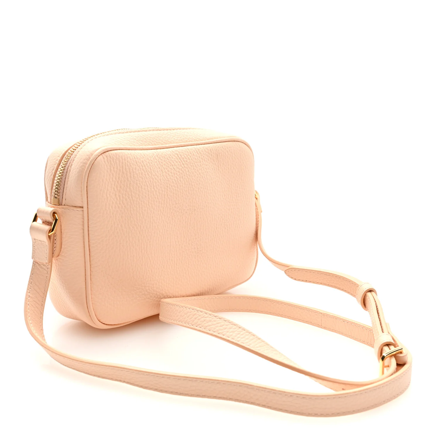 Grained Calfskin Small Camera Bag Peach Pink - Top Club