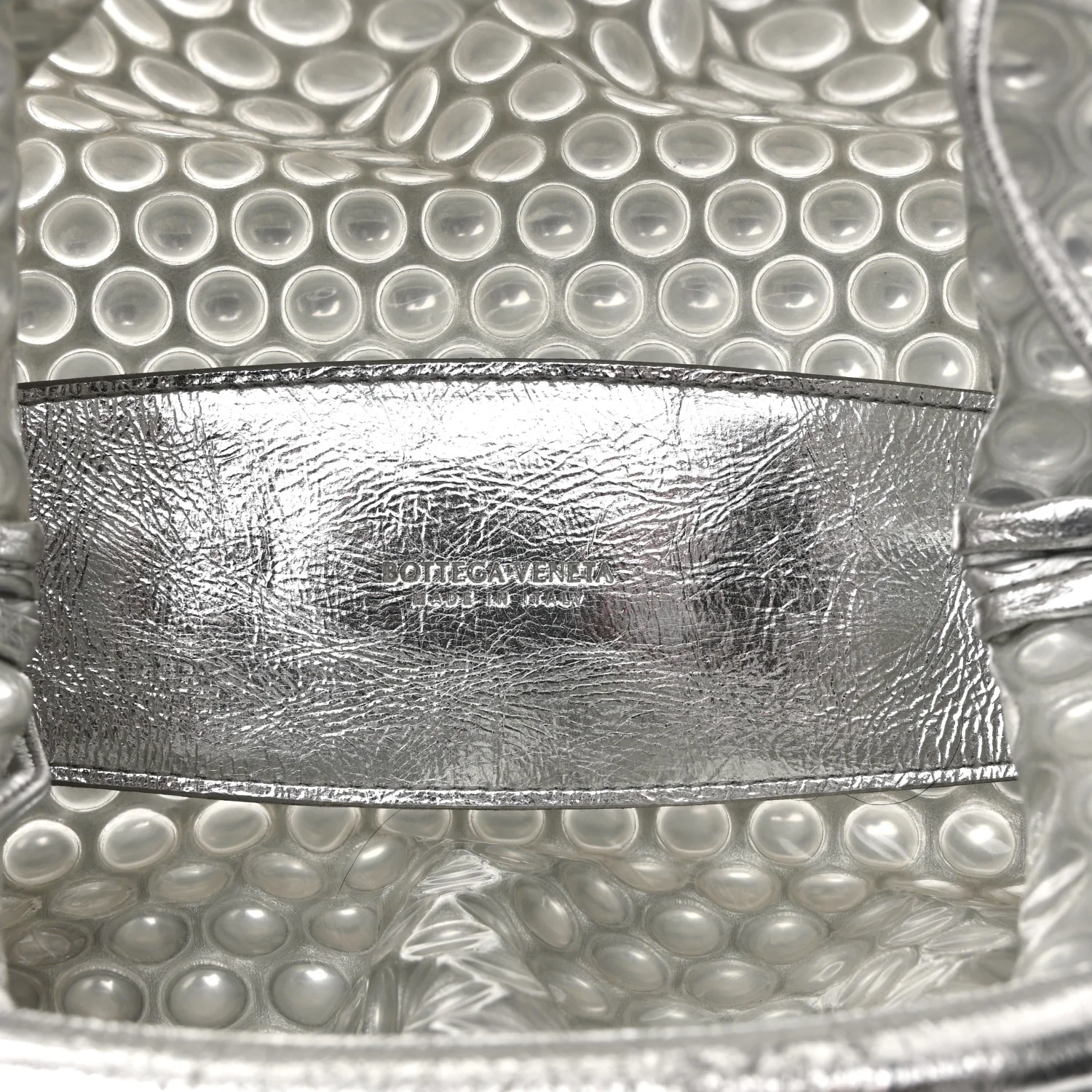 Metallic Fabric Bubble Wrap The Mini Pouch Silver - Top Club