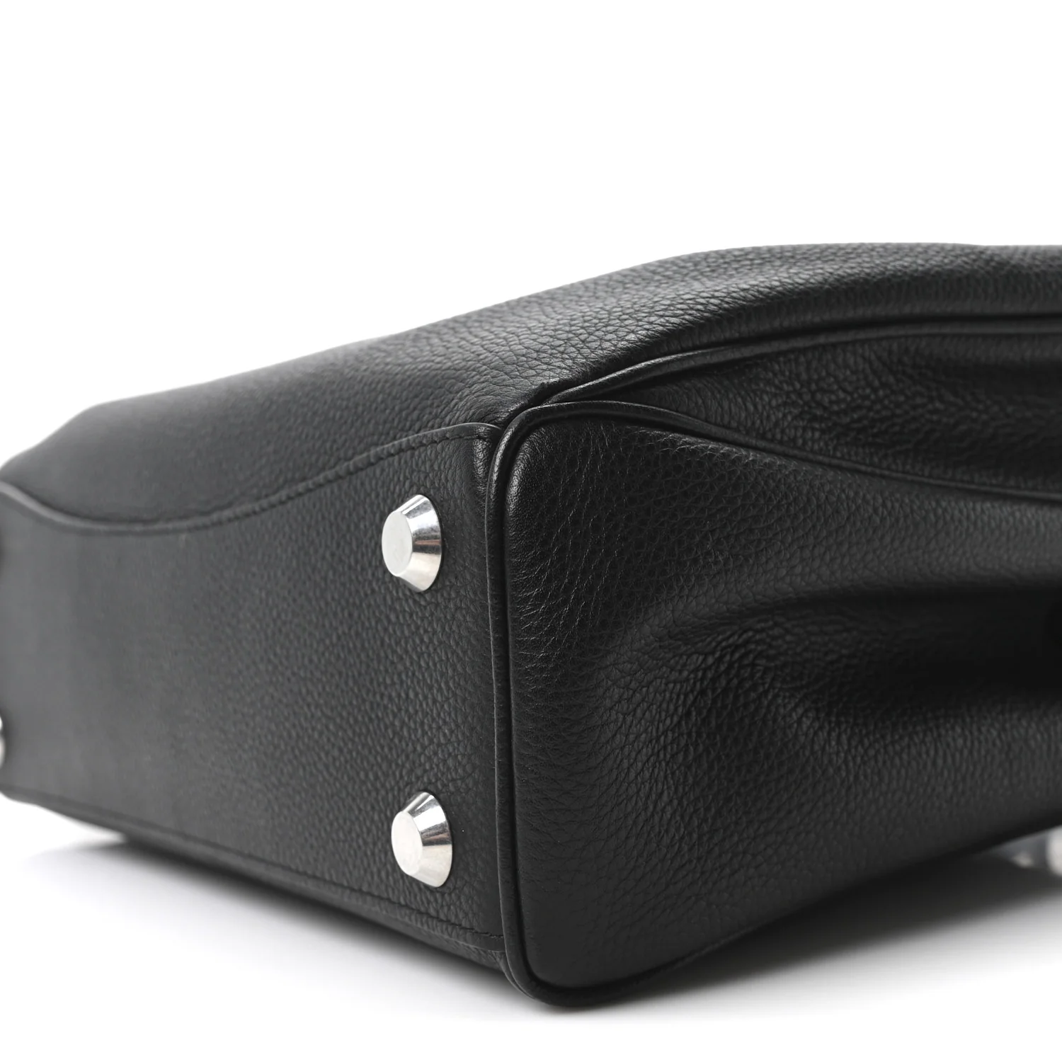 Grained Calfskin Small Rodeo Top Handle Handbag Black - Top Club