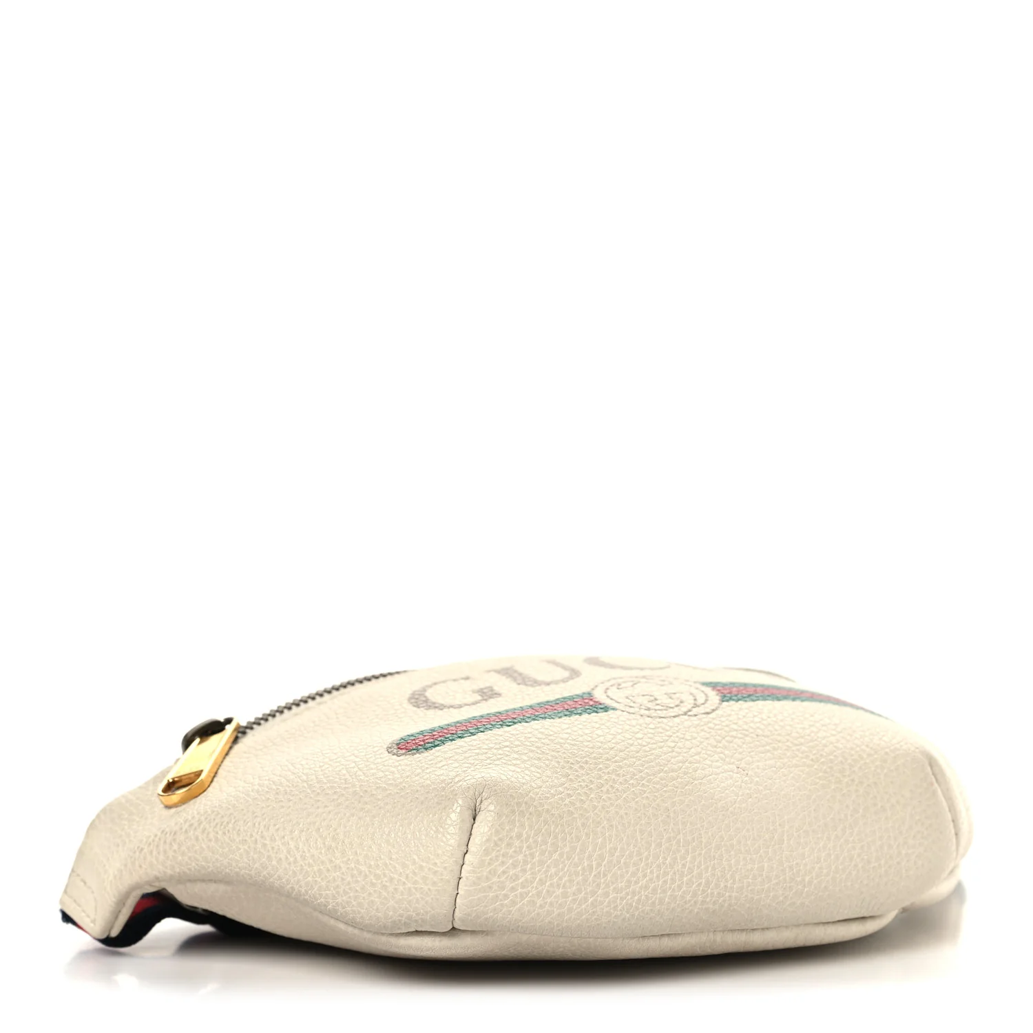 Grained Calfskin Small Logo Belt Bag White - Top Club
