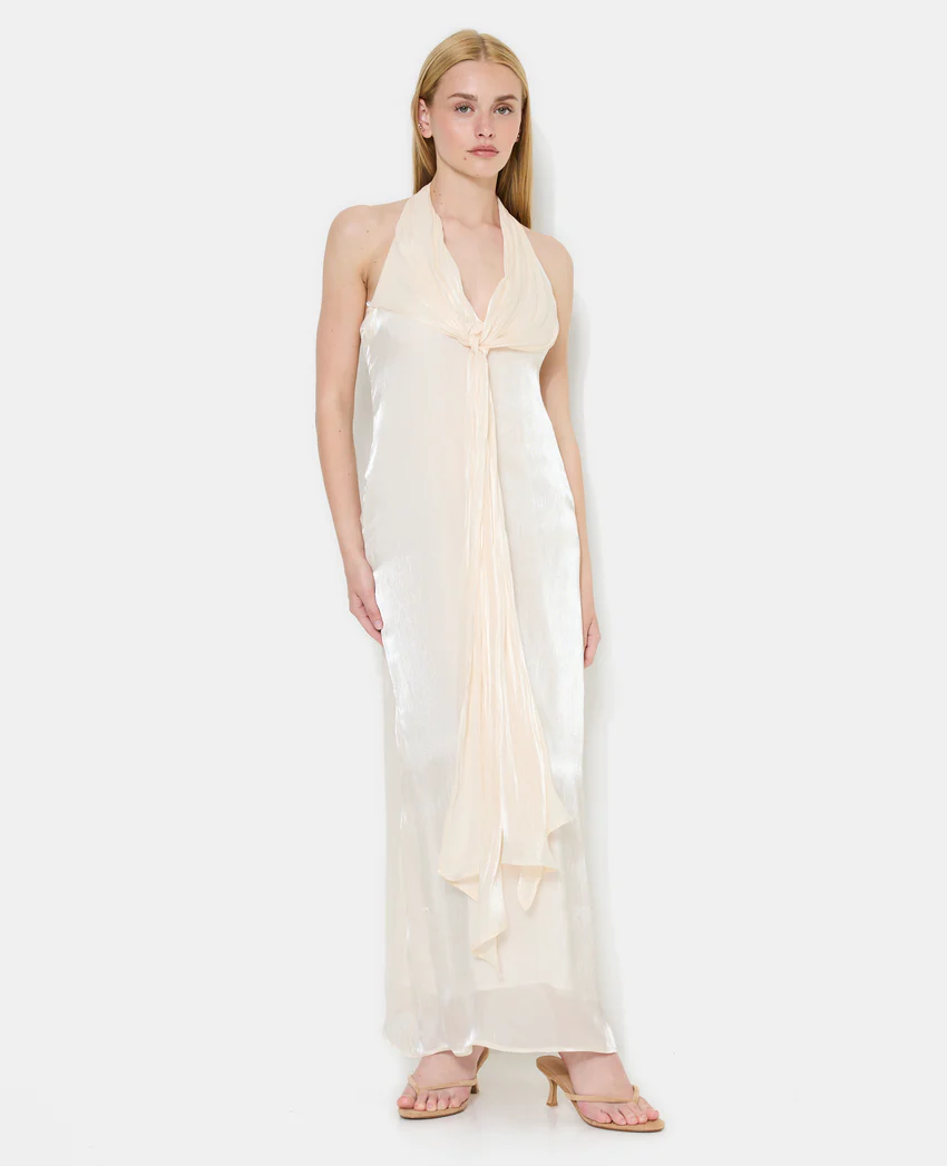 Pimkie Robe longue dos-nu en satin avec pans à nouer