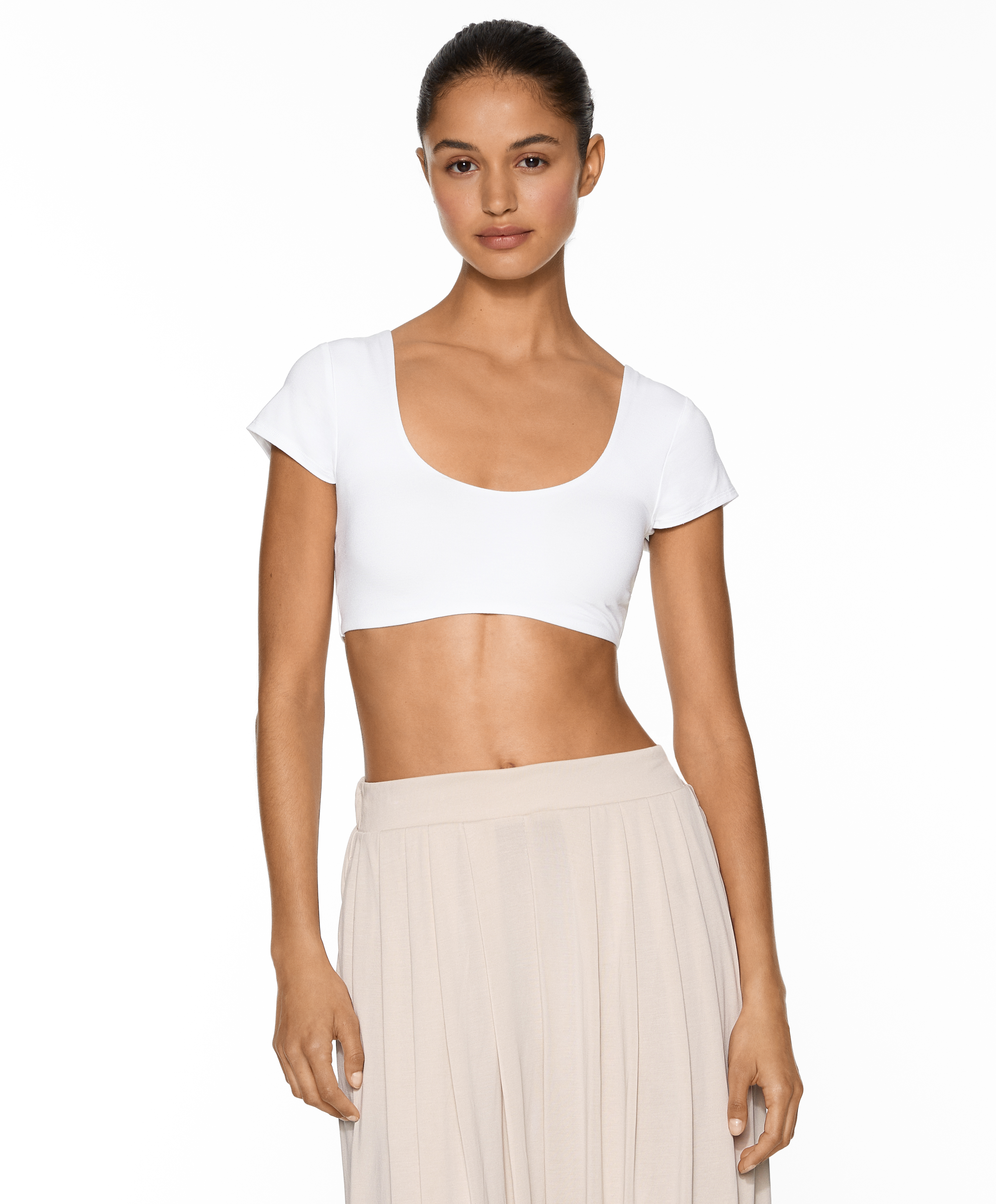 OYSHO Short-sleeved bra top with modal