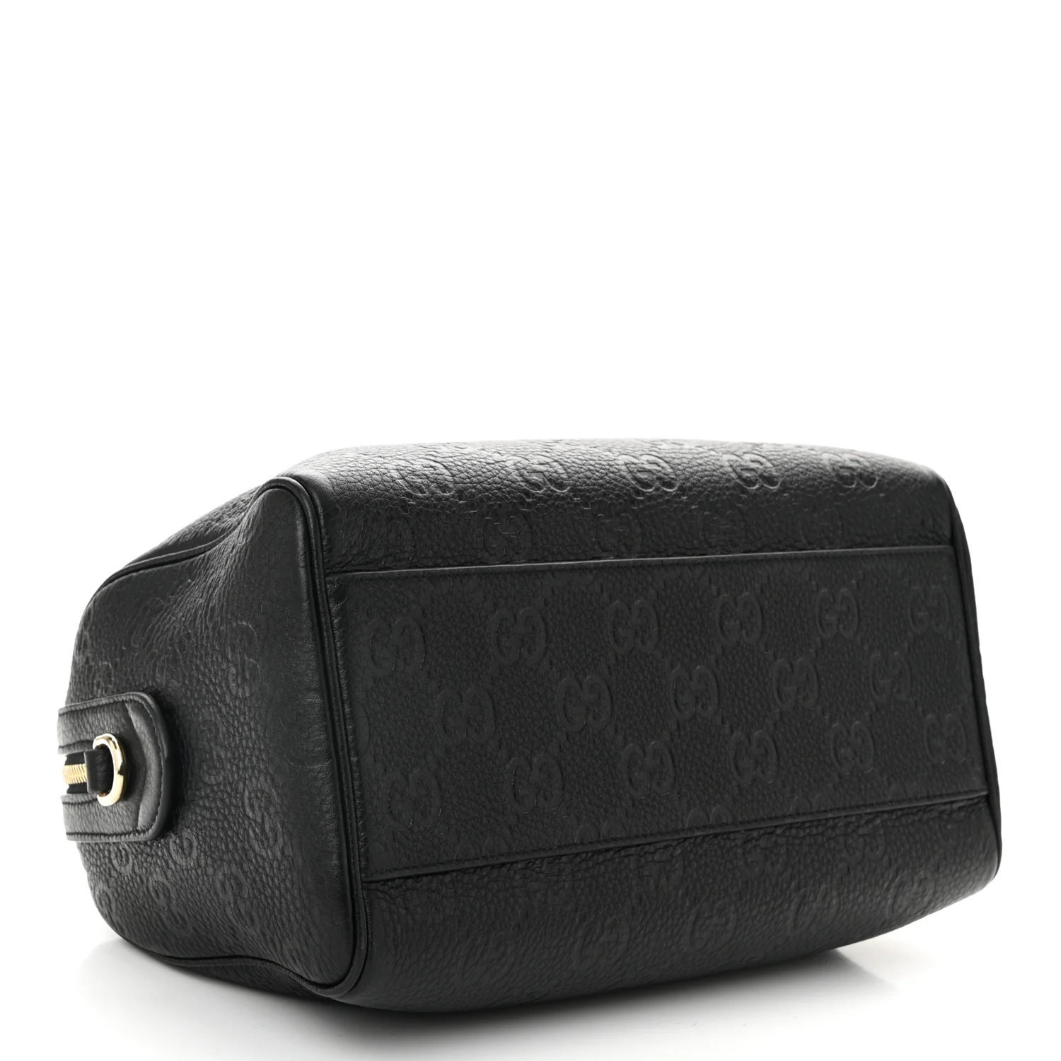 Calfskin GG Emblem Small Top Handle Bag Black - Top Club