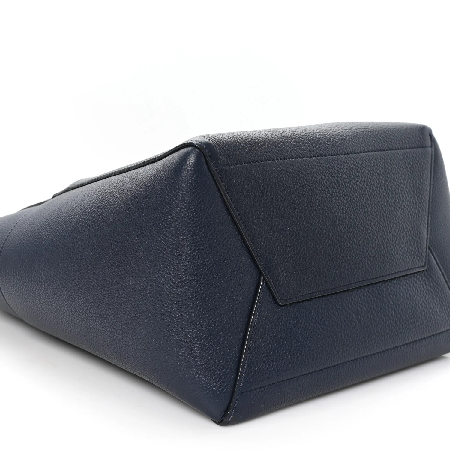 Soft Grained Calfskin Sangle Bucket Bag Navy Blue - Top Club