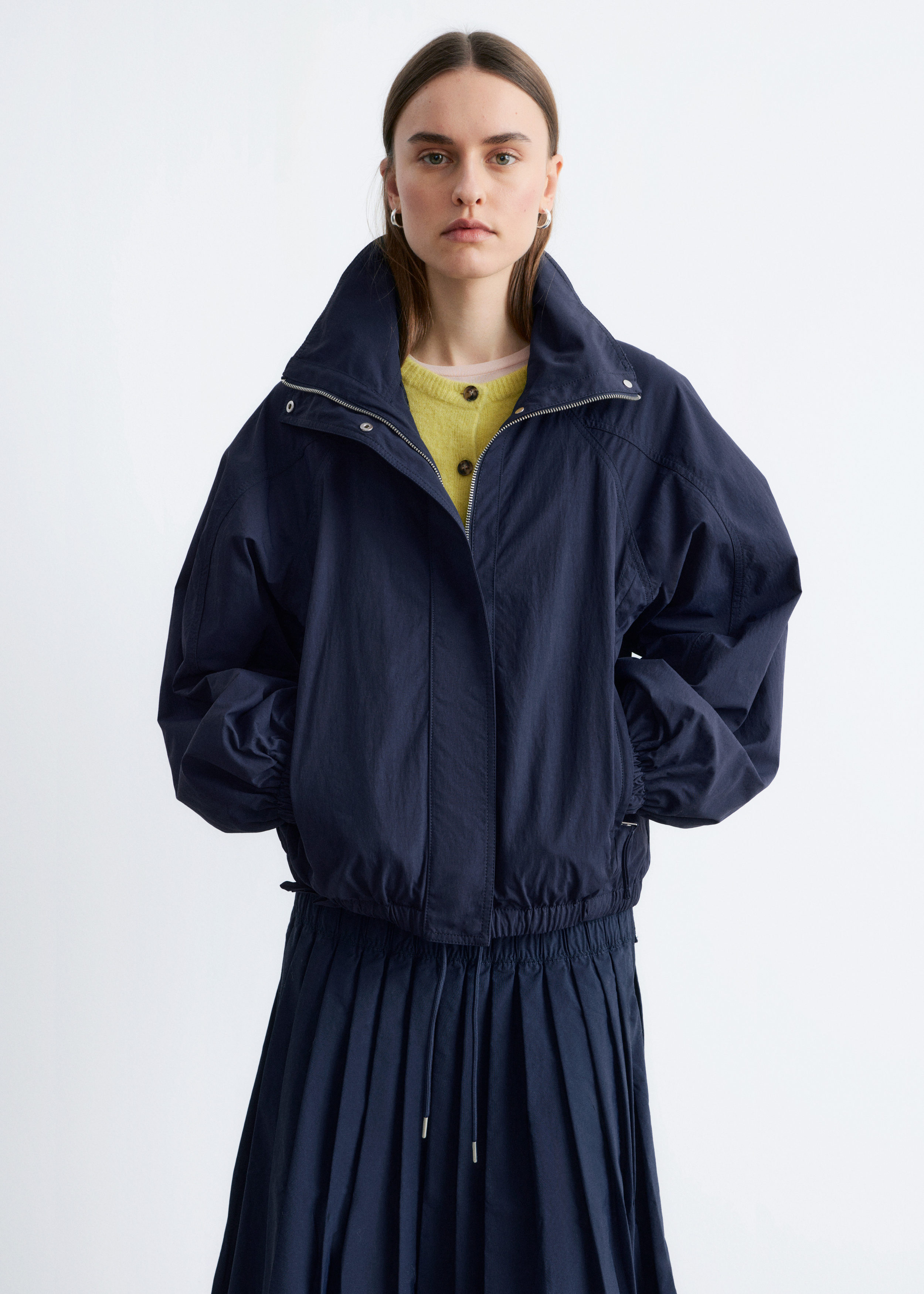 & Other Stories STAND-COLLAR DRAWSTRING JACKET