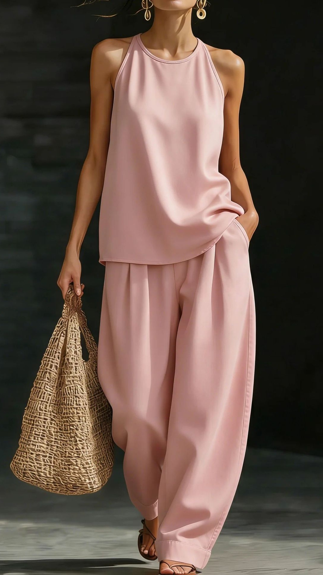 Women's Round-Neck Sleeveless Stylish Casual Set - Nordfashionstorm - Women's Clothing, Fashion for You - Nordfashionstorm.com