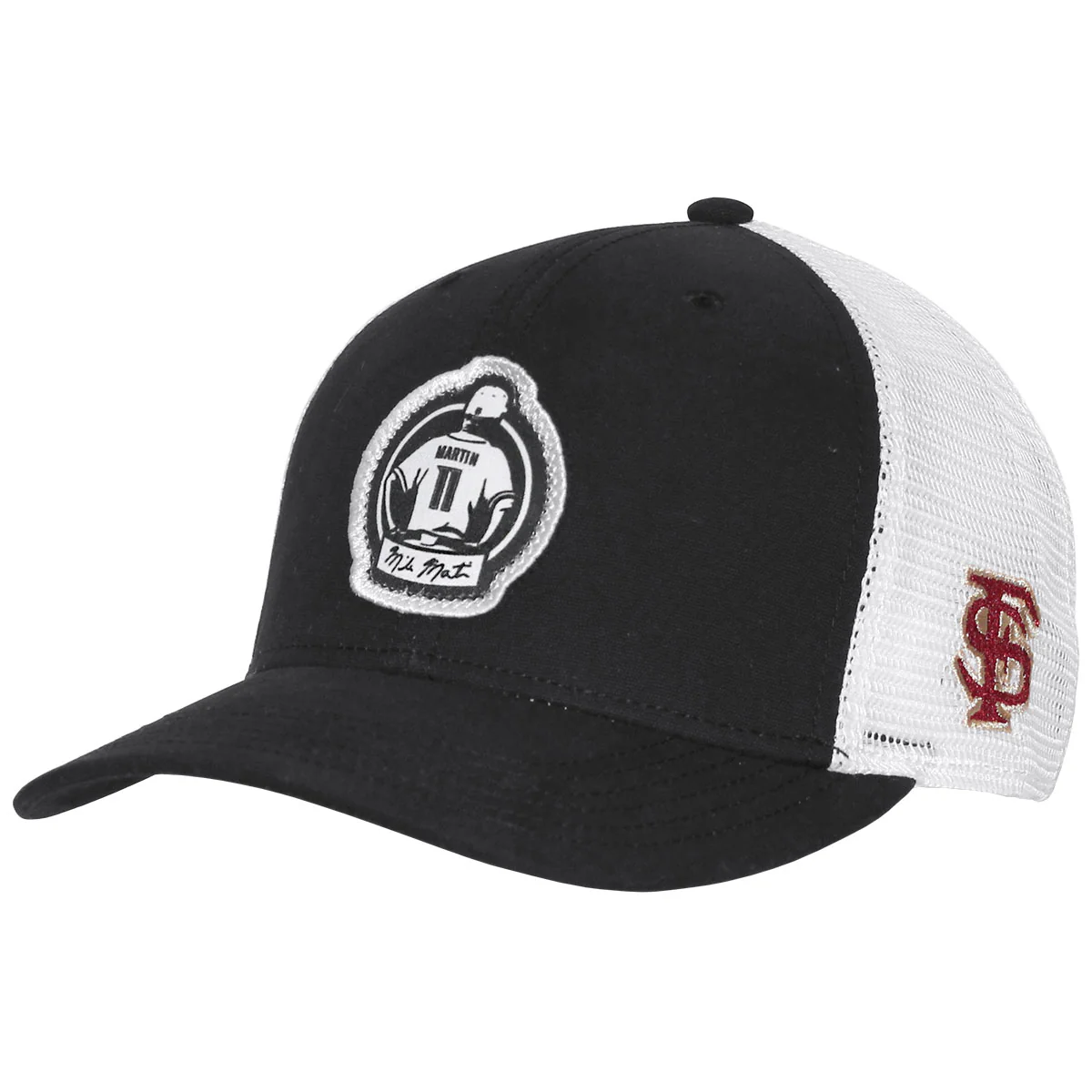 Legacy Mike Martin Logo Adjustable Mid-Profile Trucker Cap - Black/White - MoB Apparel