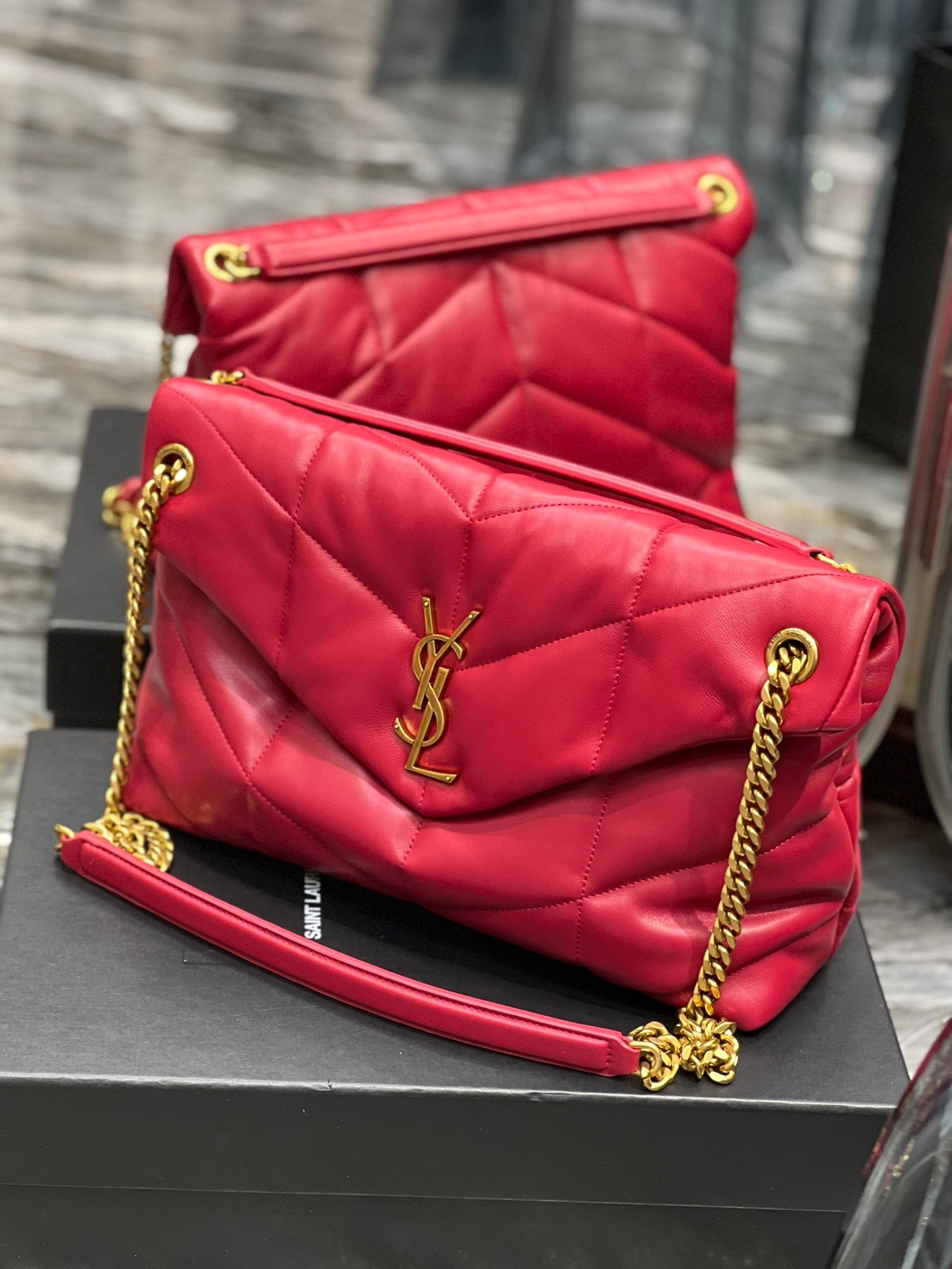 Y PUFFER MEDIUM BAG IN QUILTED LAMBSKIN - Top Club