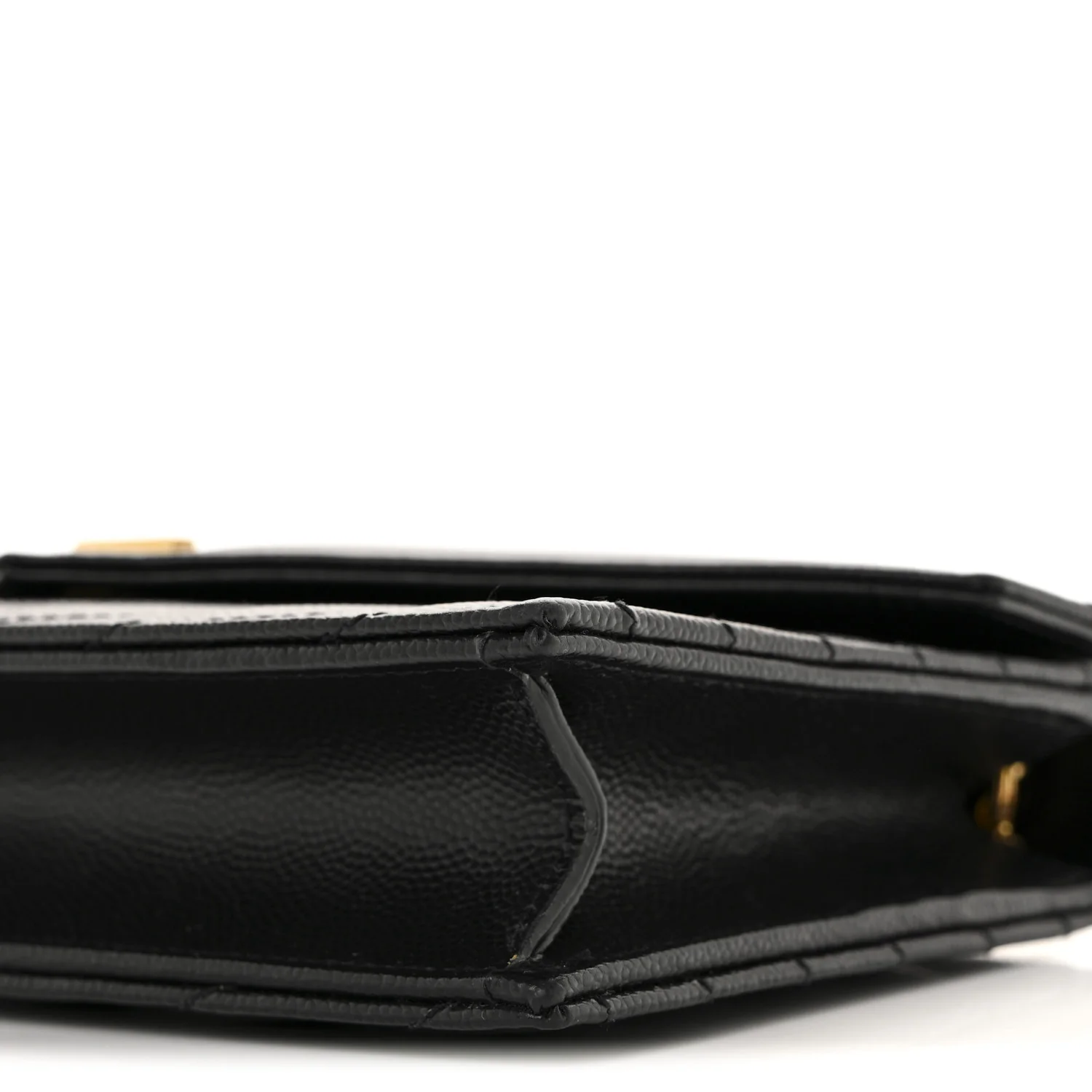 Grain De Poudre Matelasse Chevron Monogram Envelope Chain Wallet Black - Top Club