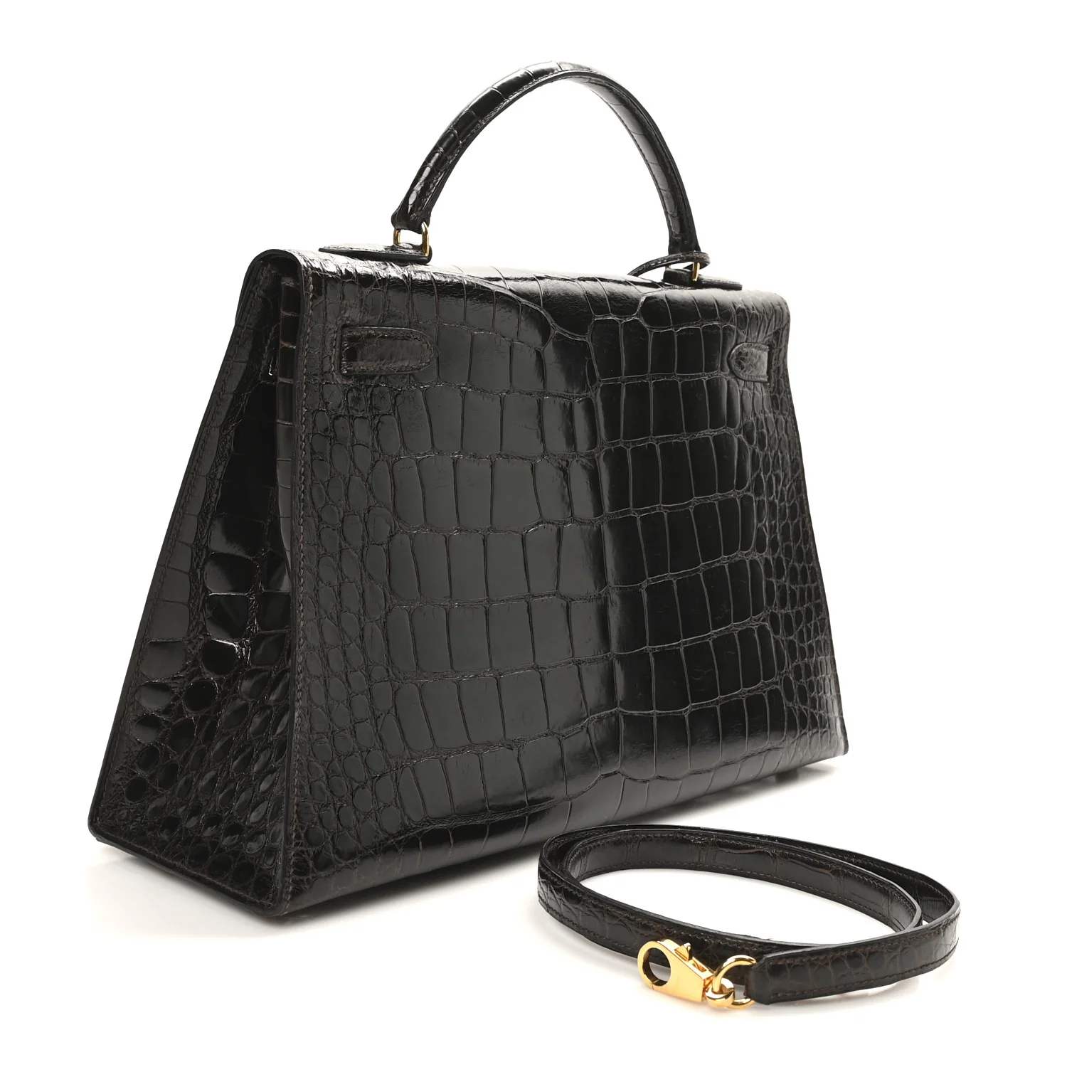 Shiny Alligator Kelly Sellier 32 Havane - Top Club