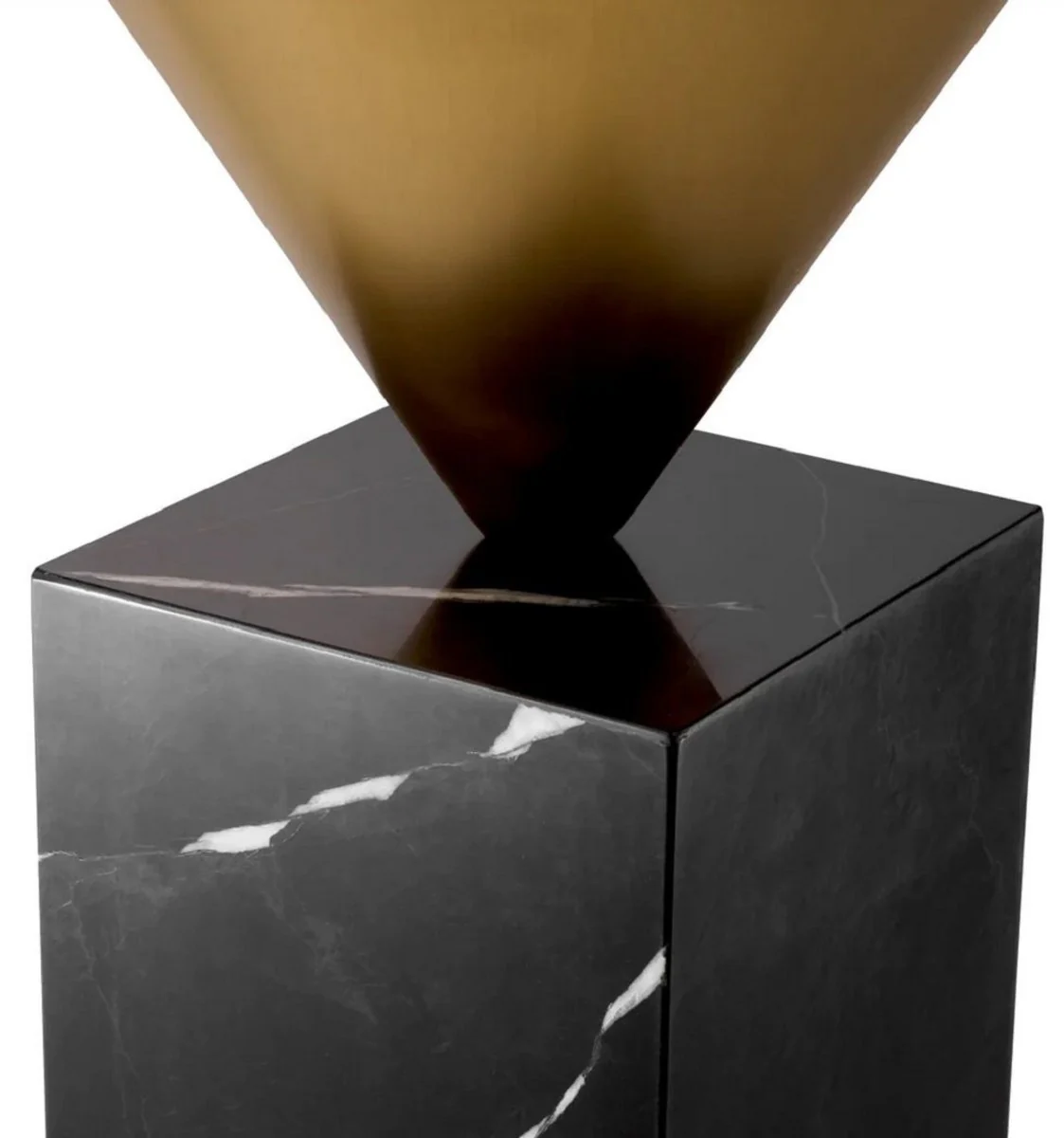 Luxury side table brass / black Ø 42 x H. 61 cm
