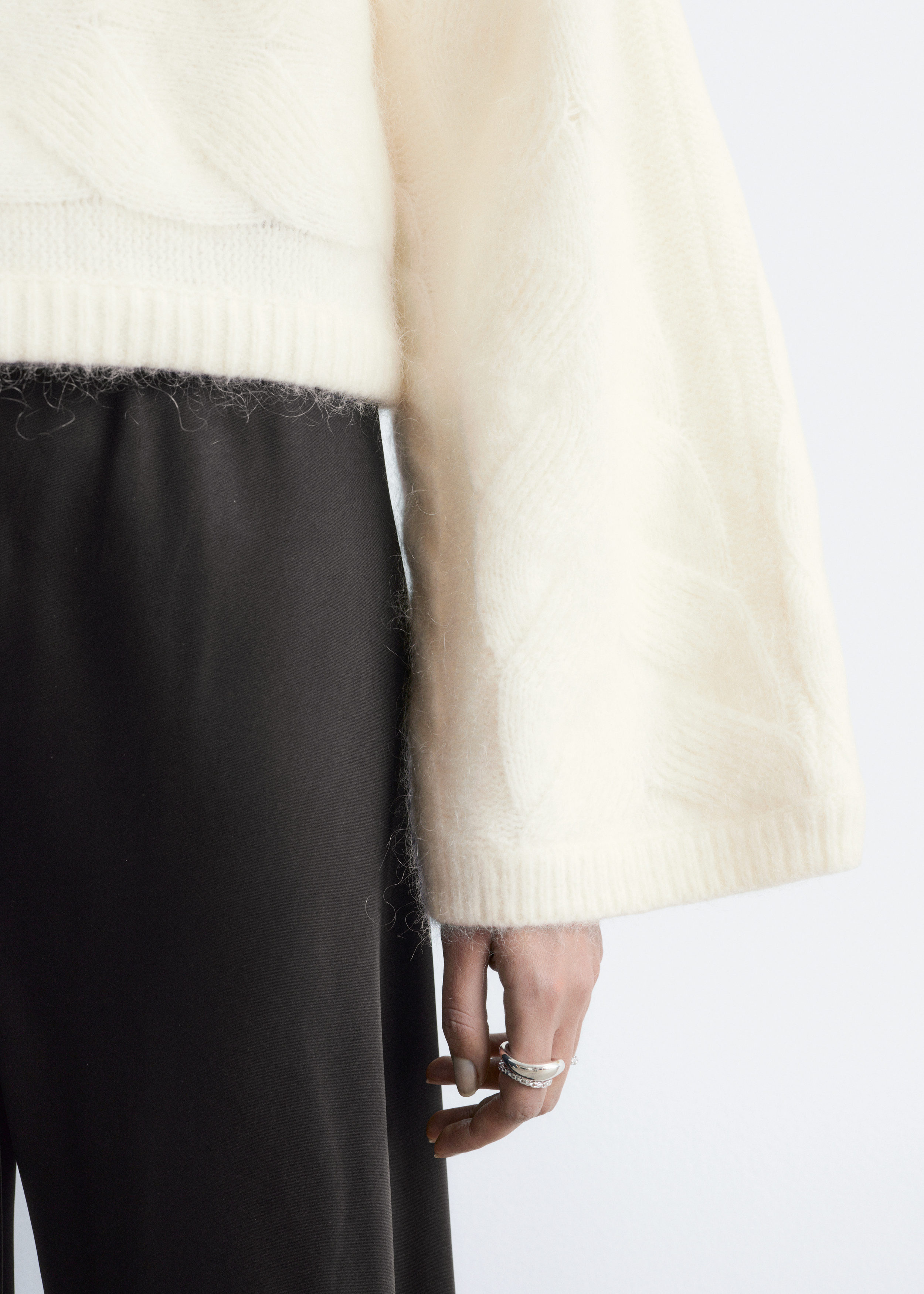 & Other Stories MOHAIR-BLEND CABLE-KNIT JUMPER