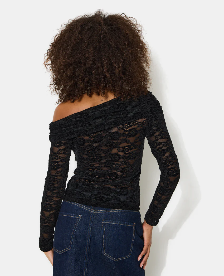 Pimkie Top asymétrique en résille avec fleurs velours