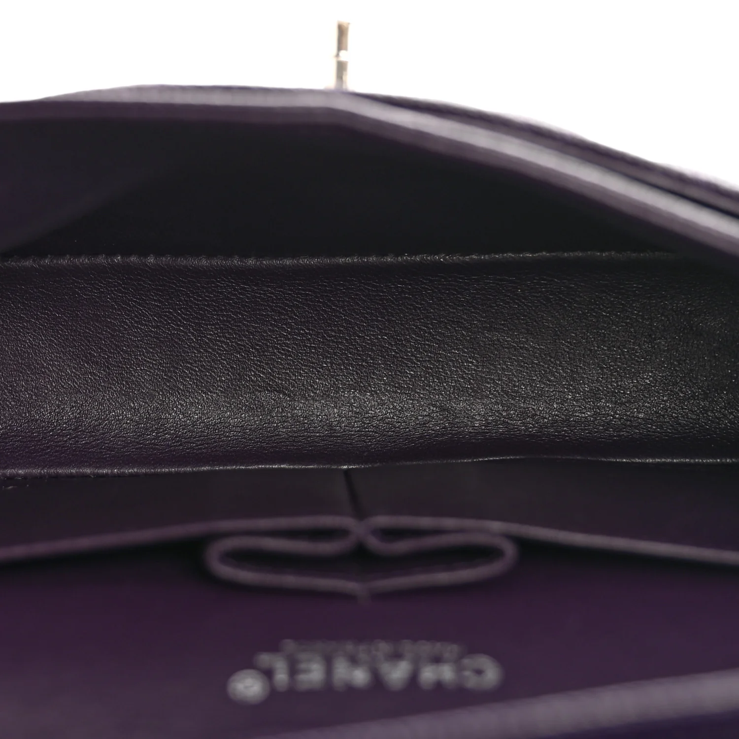 Caviar Quilted Small Double Flap Dark Purple - Top Club