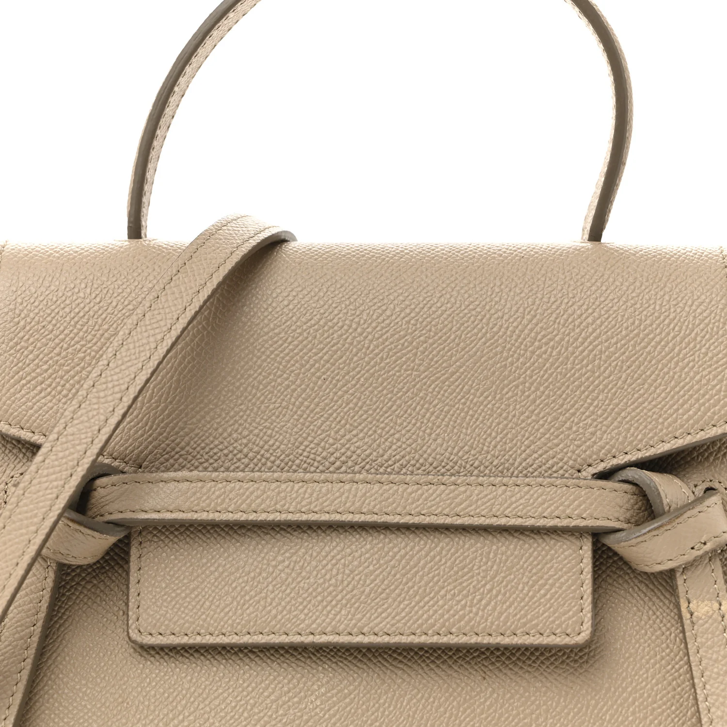 Grained Calfskin Nano Belt Bag Light Taupe - Top Club