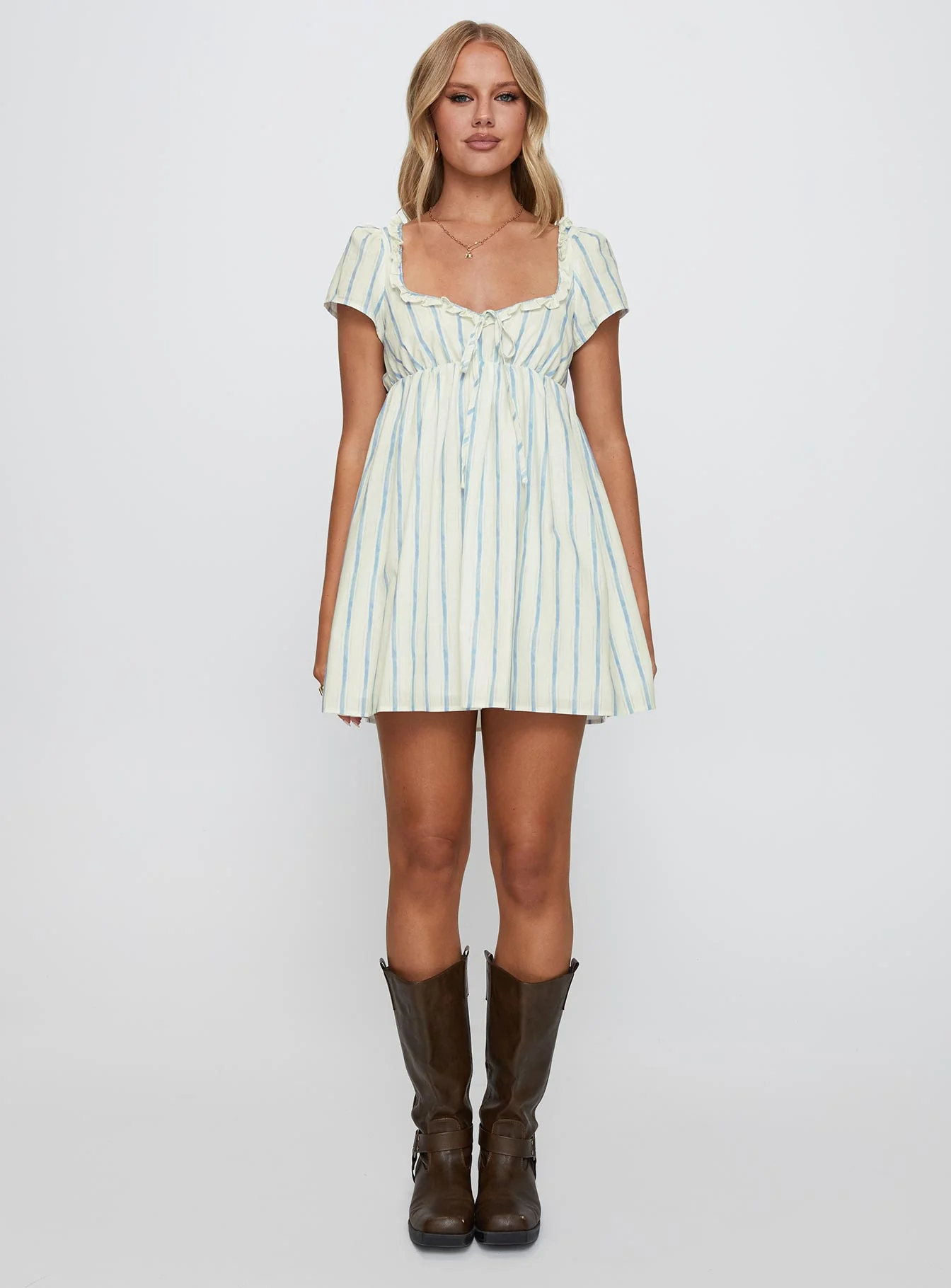 Monsterrat Mini Dress Blue Stripe