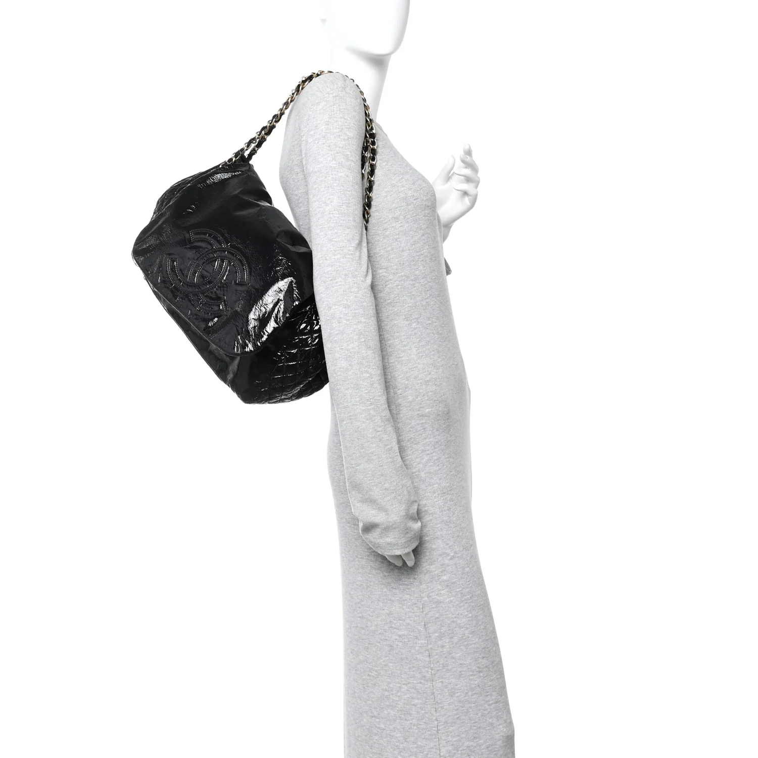 Vinyl Medium Rock and Chain Flap Black - Top Club
