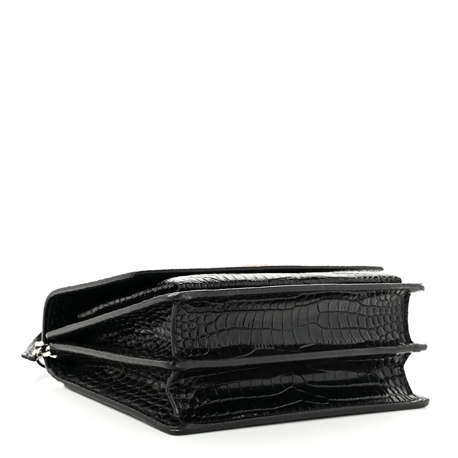 Calfskin Crocodile Embossed Medium Monogram Sunset Black - Top Club