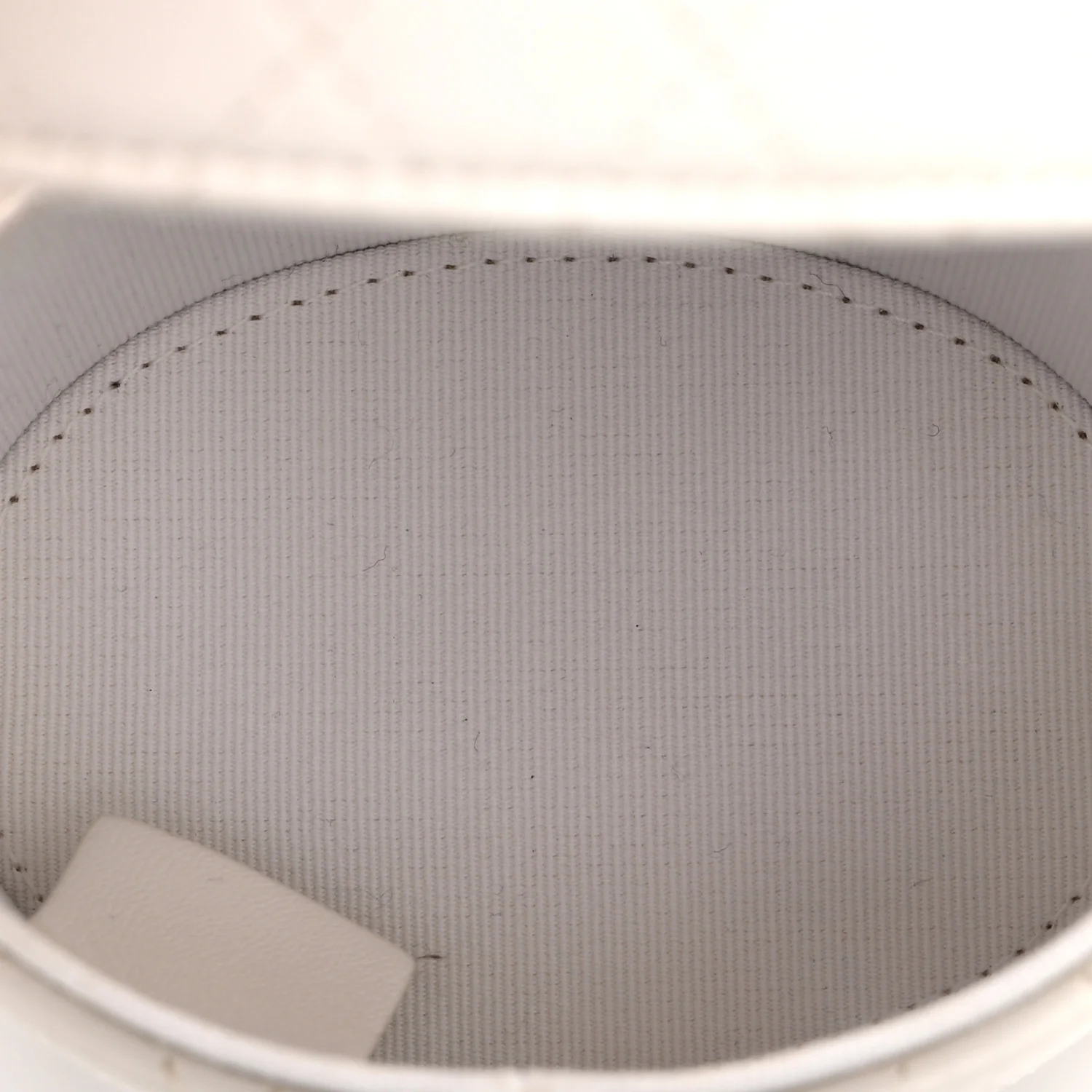 Lambskin Quilted Round Mini Vanity Case With Chain Case With Chain White - Top Club