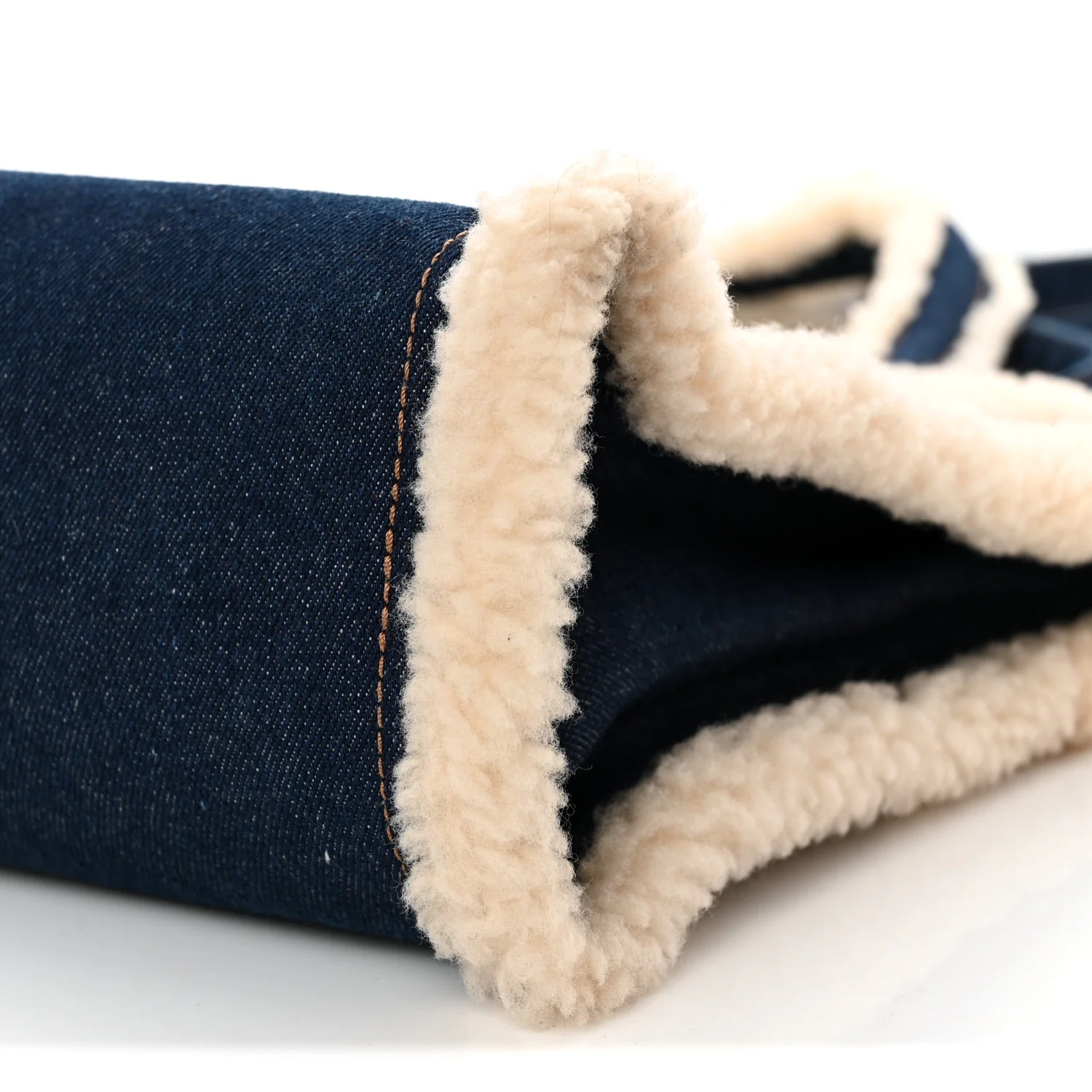 X UGG Denim Shearling Medium Shopping Bag Raw Denim - Top Club