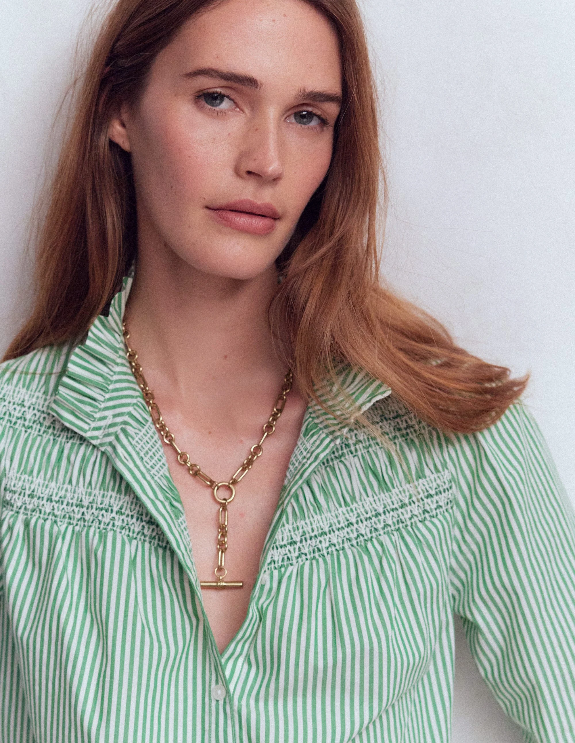 Halskette mit T-Steg-Goldfarbe