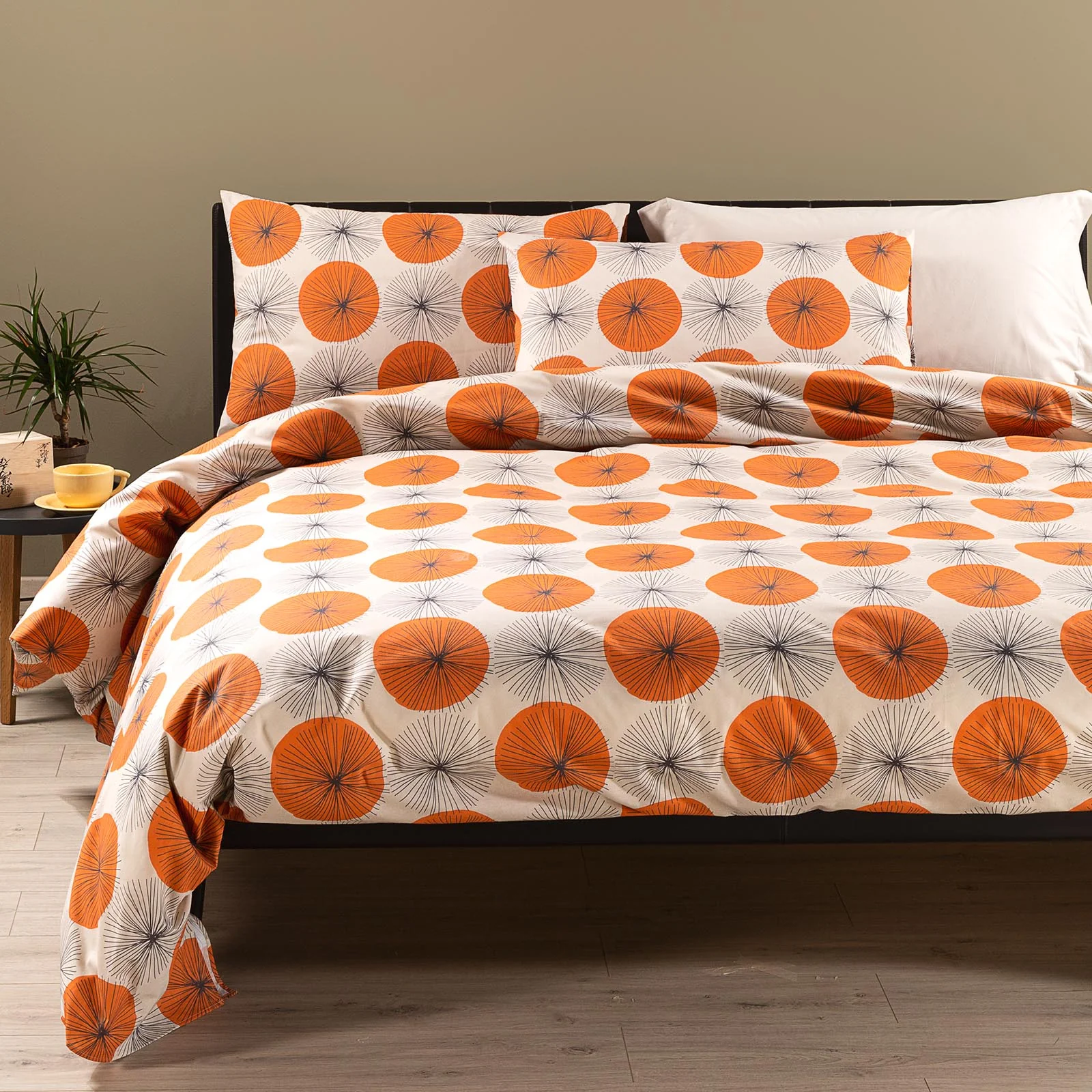 PARURE COPRIPIUMINO in Cotton Kioto single orange caleffi