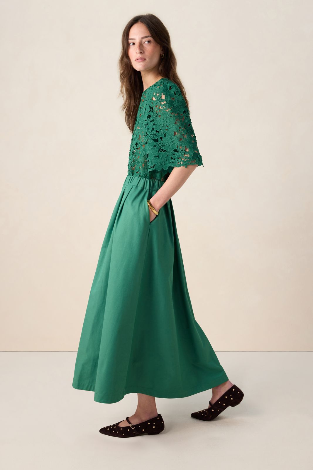 Groene maxi rok