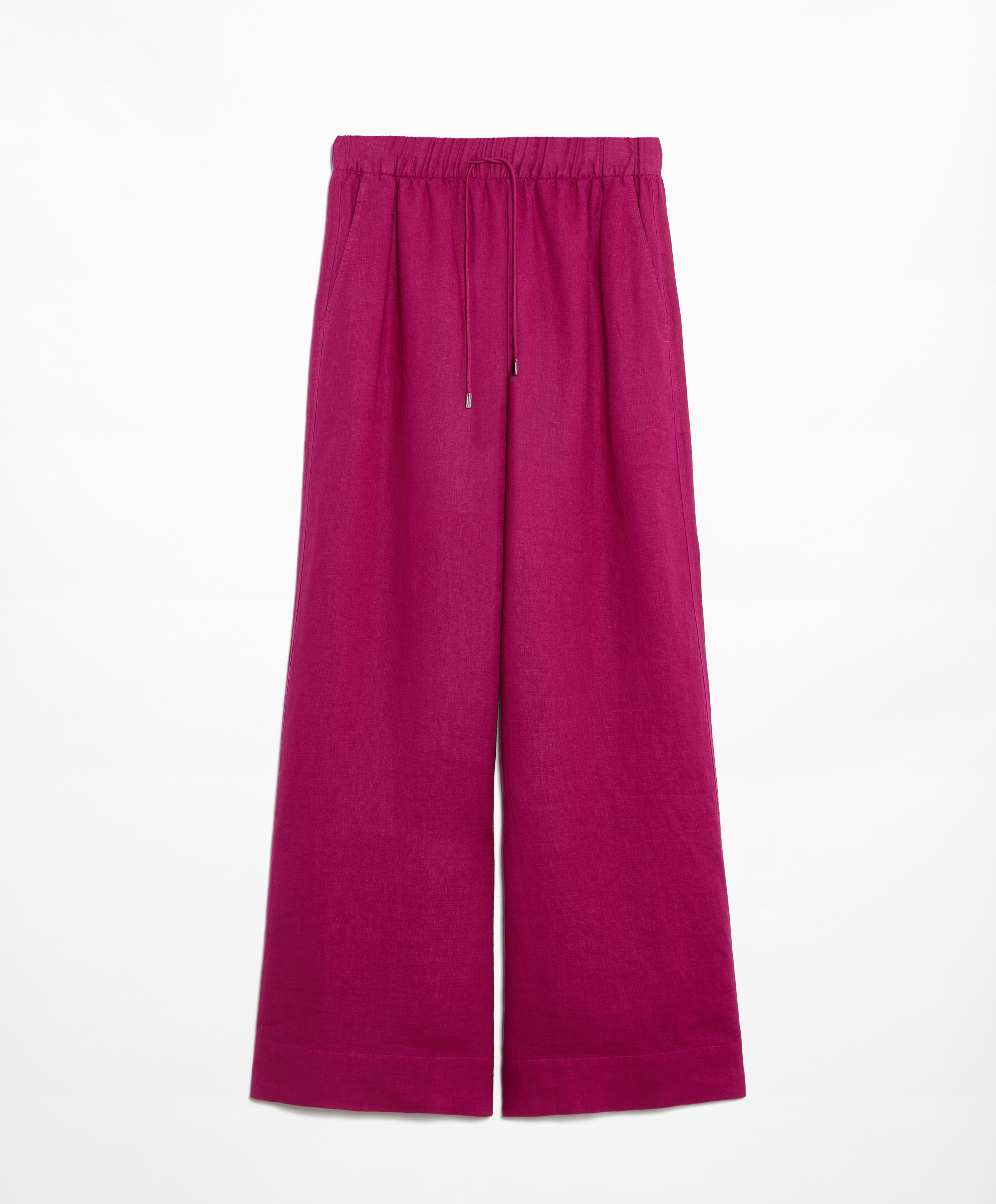 OYSHO 100% linen wide straight-leg trousers