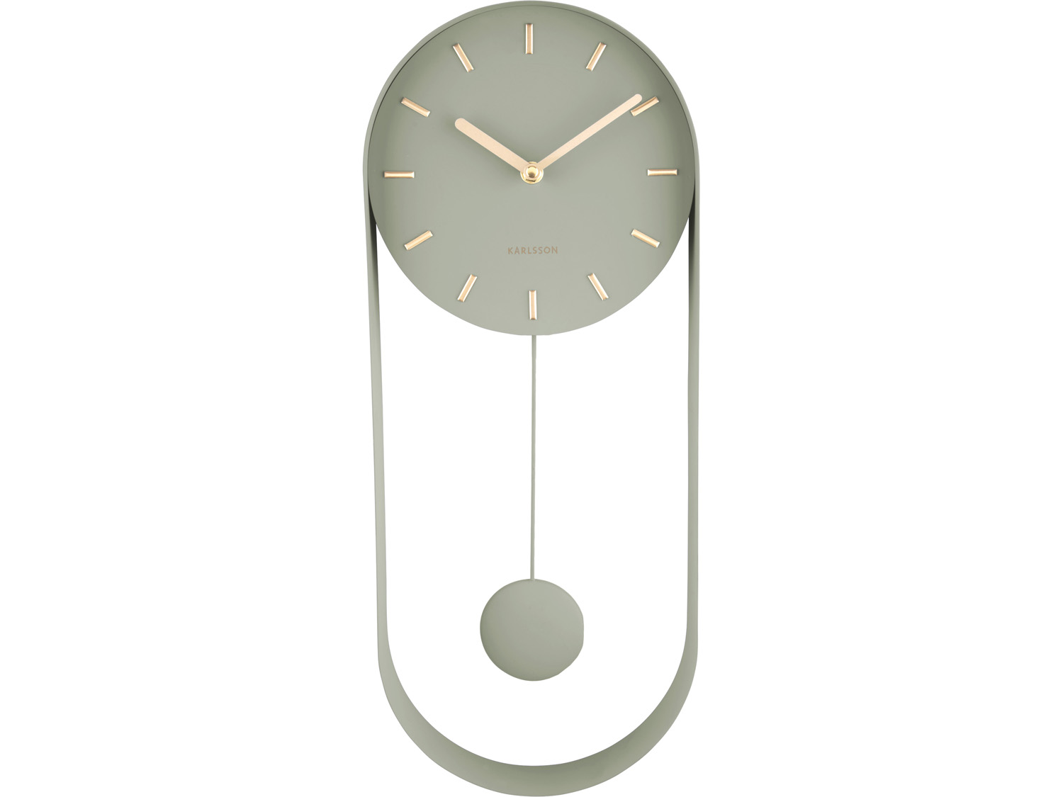 Wall clock Pendulum Charm steel jungle green