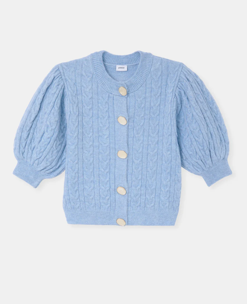 Pimkie Gilet manches courtes en maille torsadée