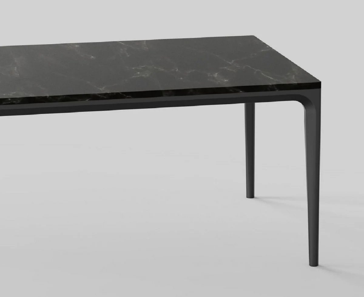 Luxury dining table with artificial marble table top black 240 cm